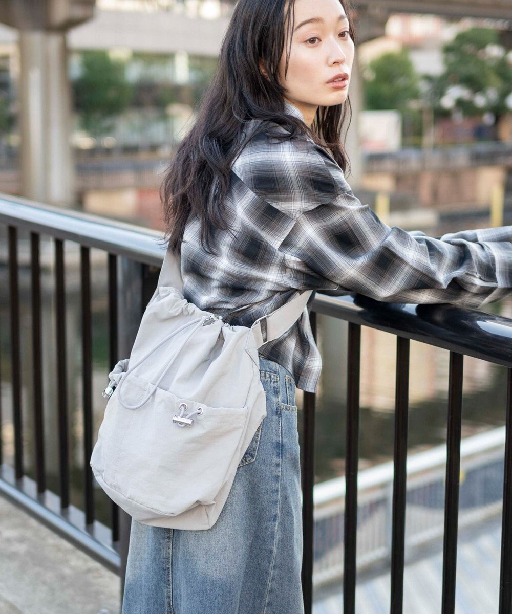 WEGO ナイロン巾着ショルダー 