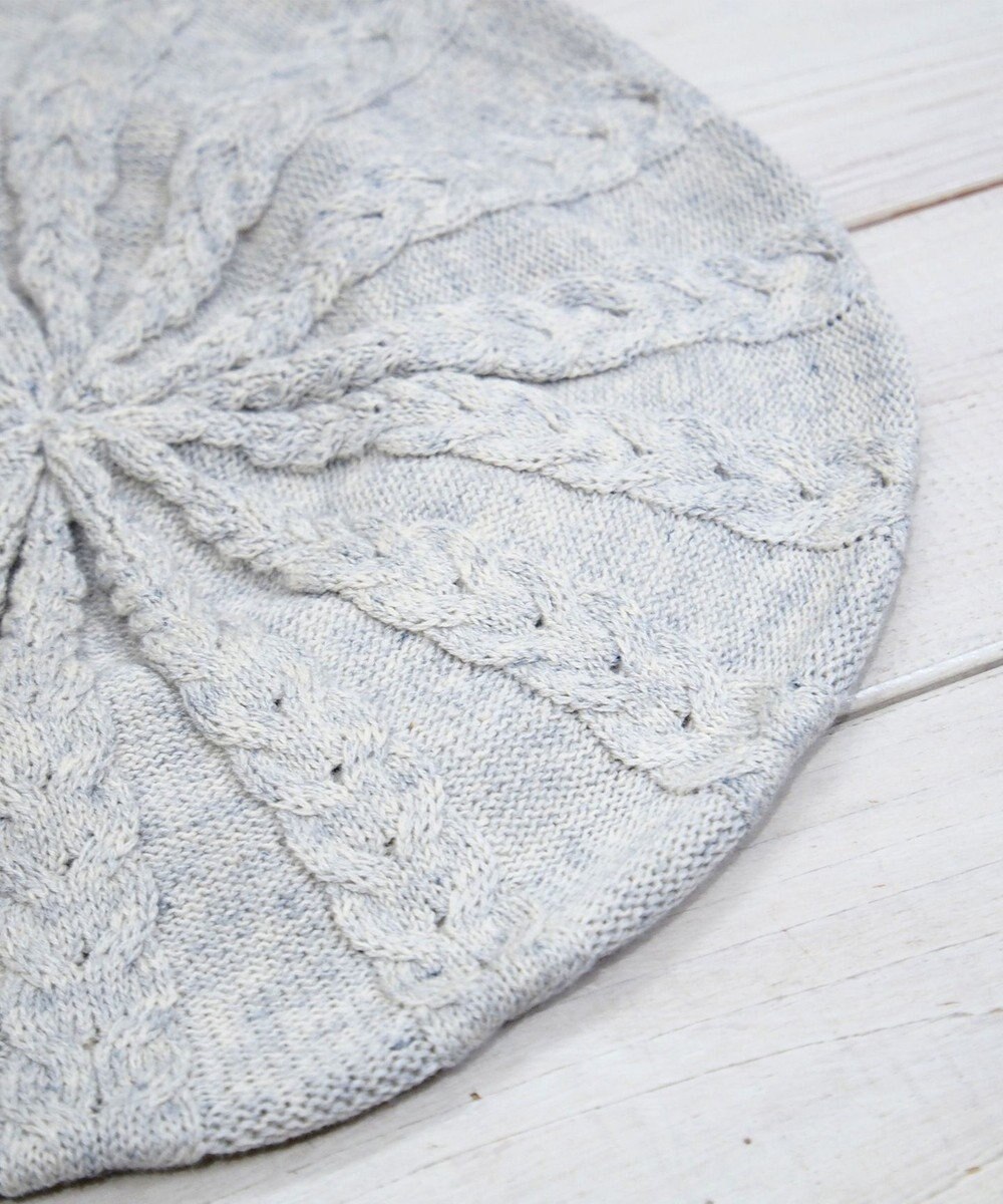 石田製帽 オーガニックコットン アラン編みベレー 