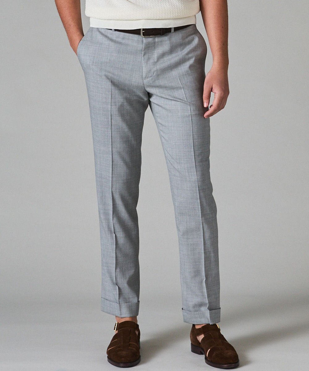 GOTAIRIKU ロングセラー【洗える/折り目加工/シワになりにくい/ウエストアジャスター】ウォッシャブル サマーウール100％パンツ_限定色(ノータック)23/24年モデル 