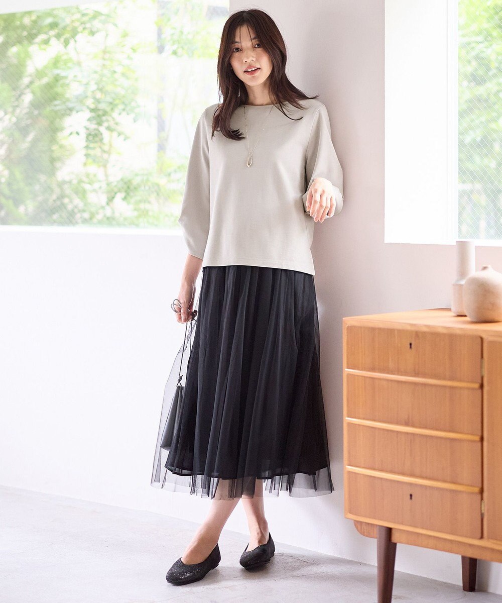 ANY 【ウエストゴム】シャイニーチュールスカート 