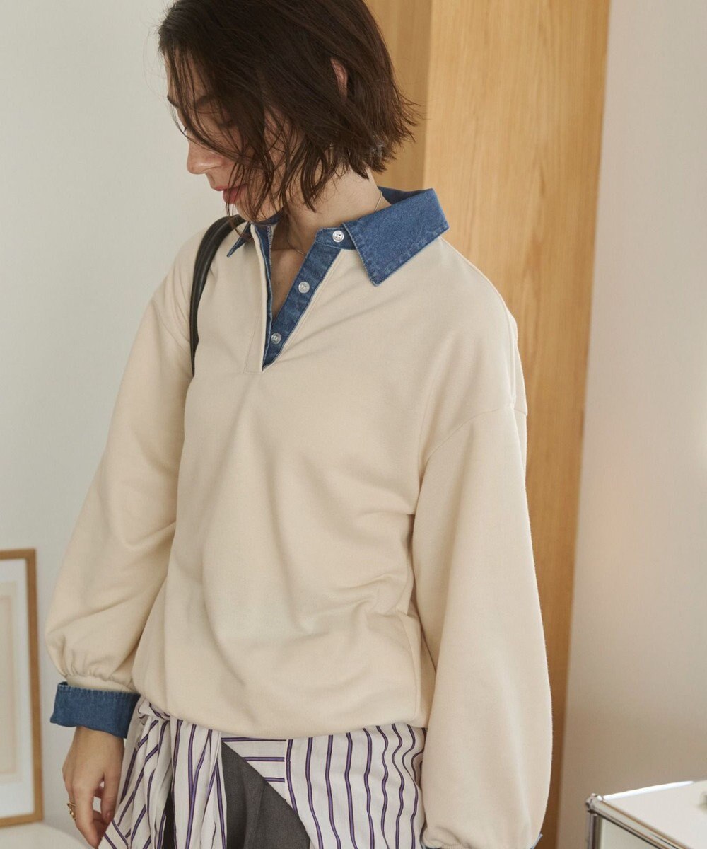 WEGO 【ANGIE VINTAGE】デニム襟スウェット 