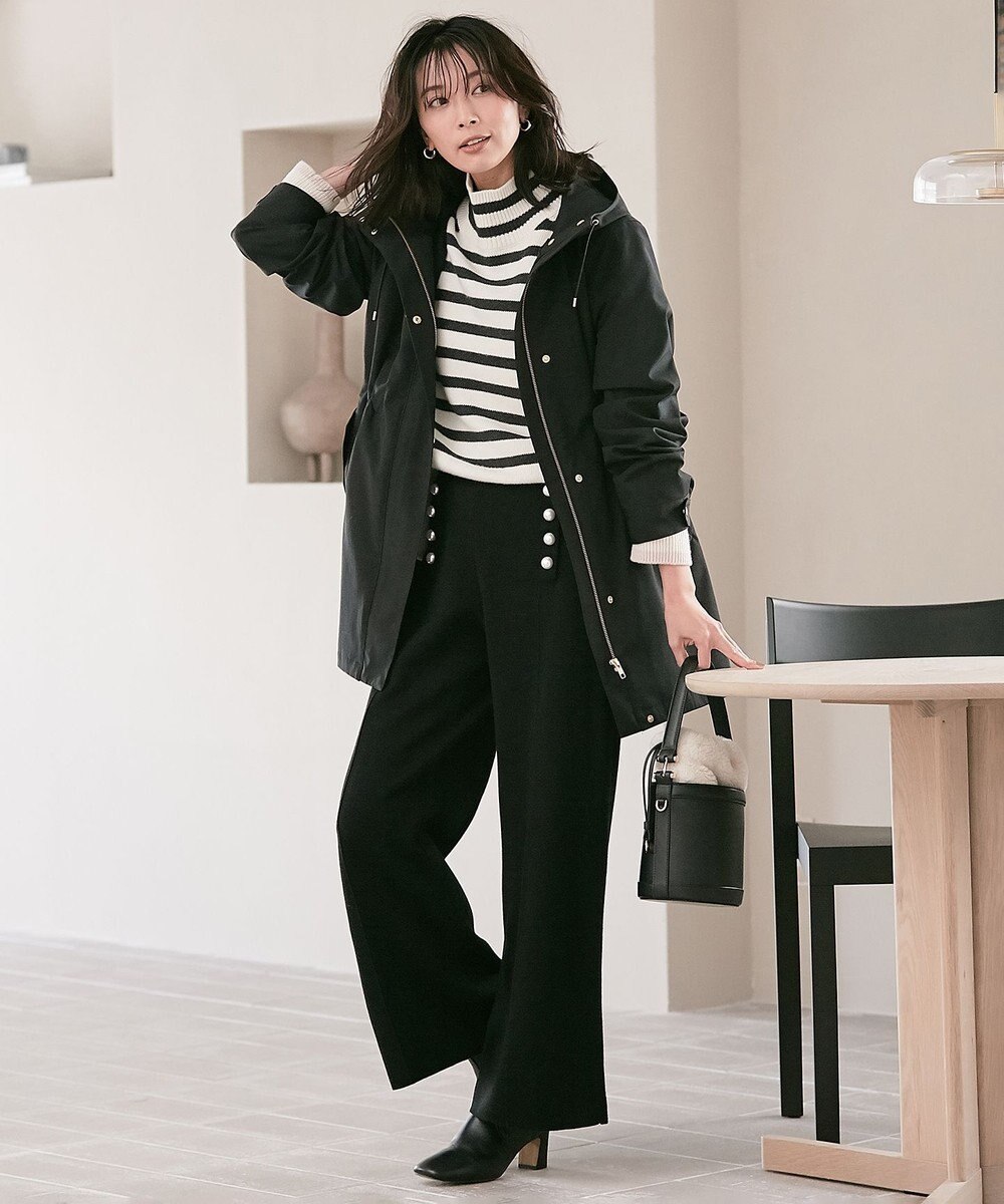 23区 【CLASSY.1月号掲載】ウールナイロン ボーダー ハイネック ニット 