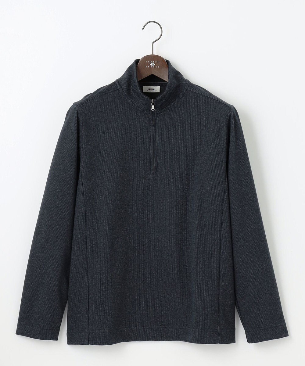 JOSEPH ABBOUD 【保温性/軽量り/ジャパンファブリック】ストライプジャカードジップ  プルオーバー 