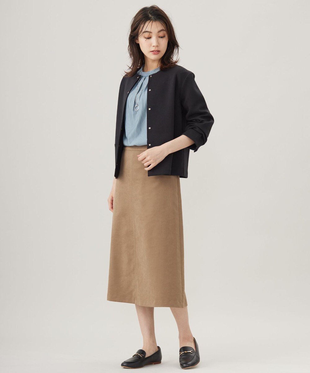 J.PRESS LADIES L 【洗える】シルセームスエード スカート 