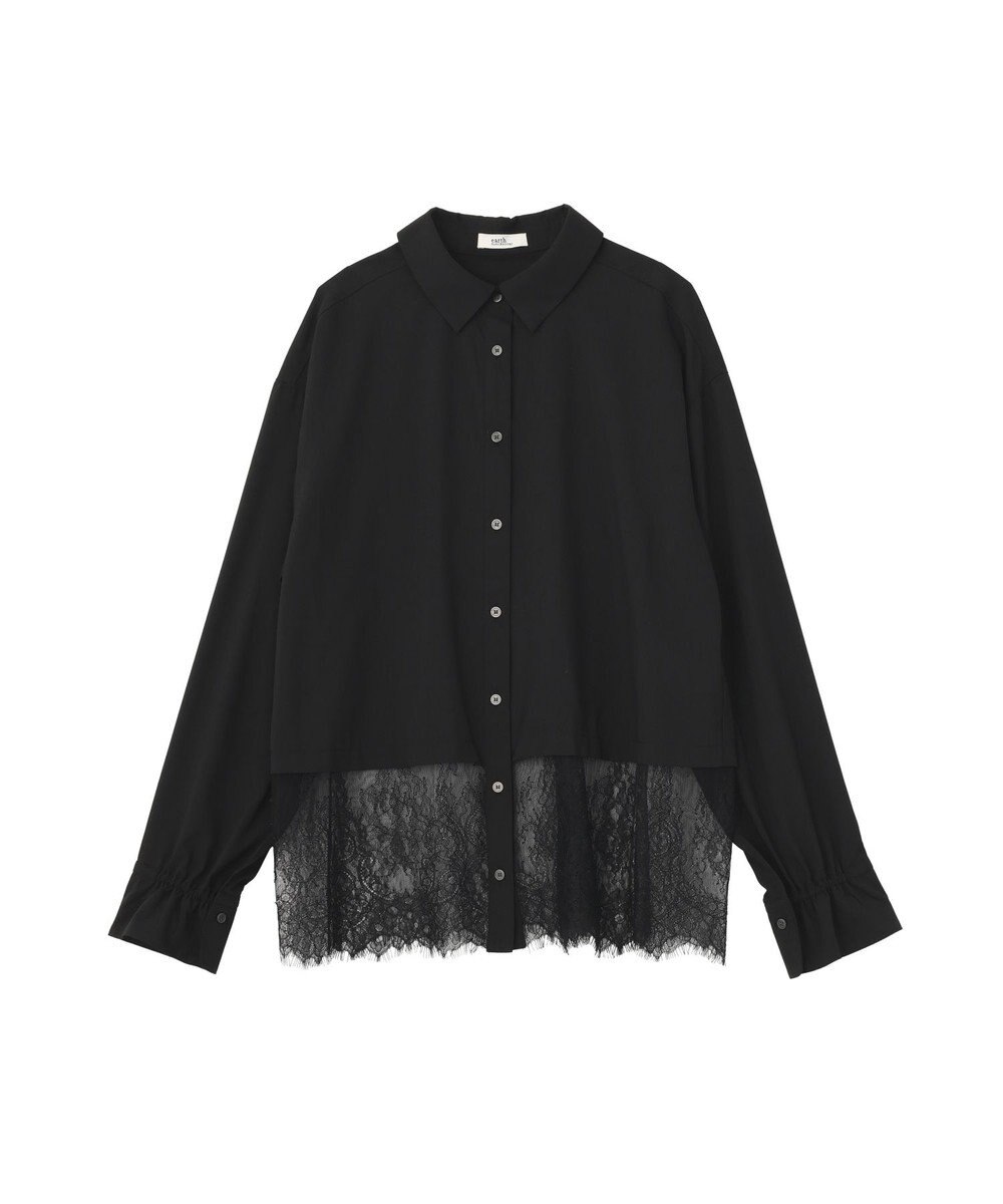 earth music&ecology 【予約】適ON レースヘムシャツ 