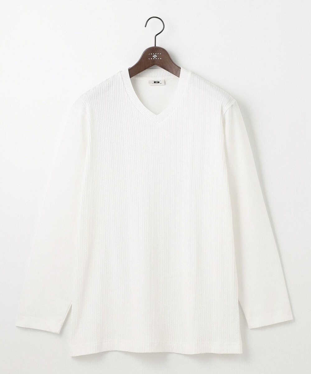 JOSEPH ABBOUD 【キングサイズ・ビジカジ】ストライプリンクス VネックＴシャツ 