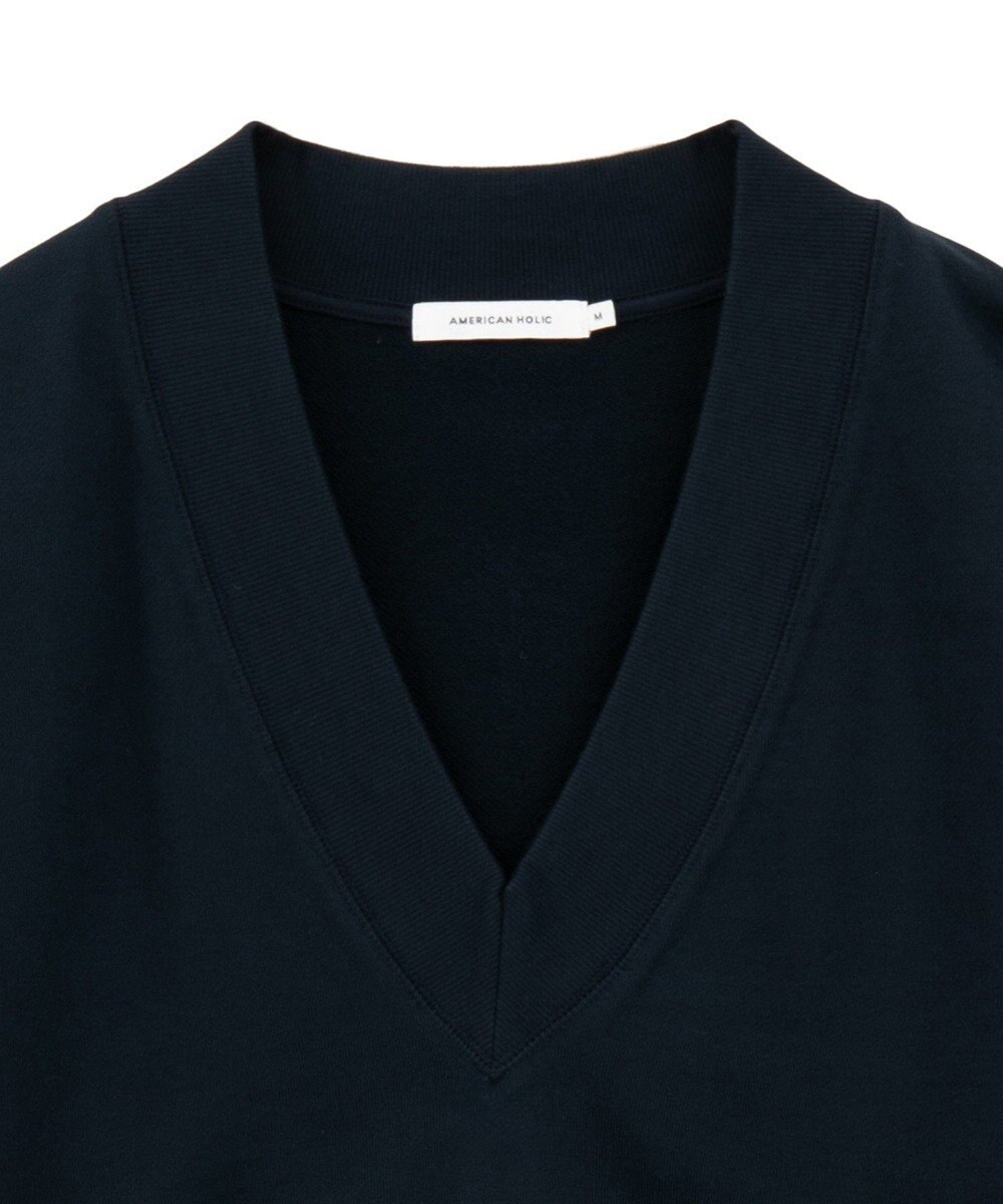 AMERICAN HOLIC Vネックサイドスリットロングスウェットプルオーバー/チュニック 