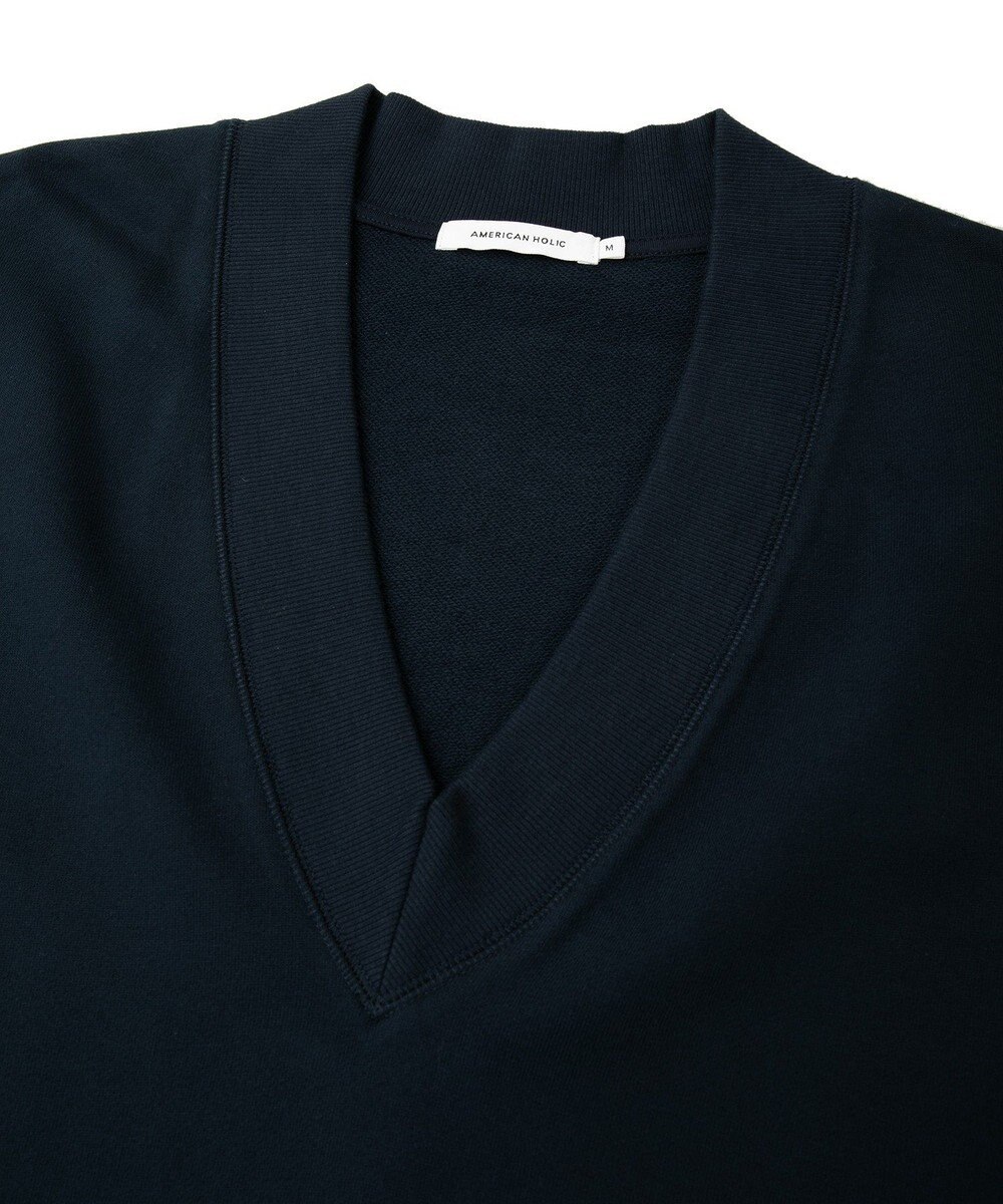 AMERICAN HOLIC Vネックサイドスリットロングスウェットプルオーバー/チュニック 