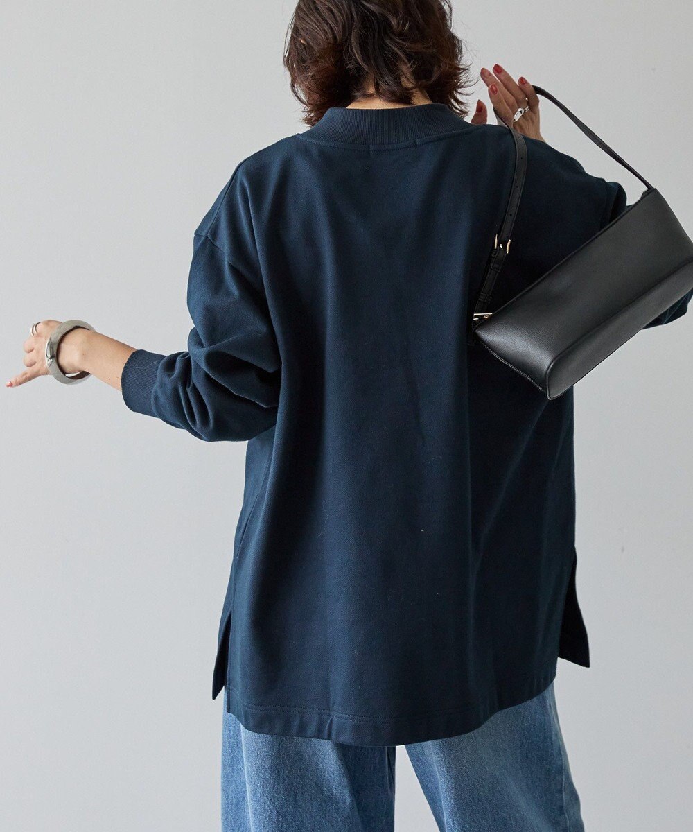 AMERICAN HOLIC Vネックサイドスリットロングスウェットプルオーバー/チュニック 