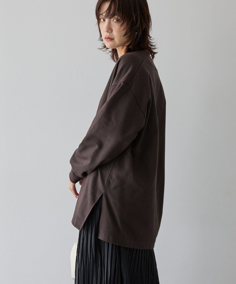 AMERICAN HOLIC Vネックサイドスリットロングスウェットプルオーバー/チュニック 