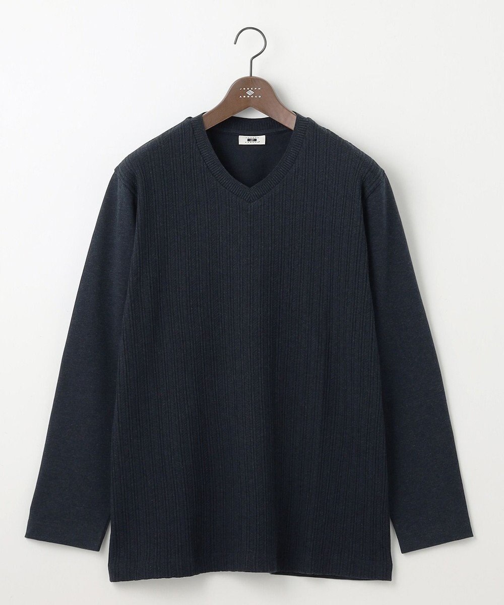 JOSEPH ABBOUD 【キングサイズ・ビジカジ】ストライプリンクス VネックＴシャツ 