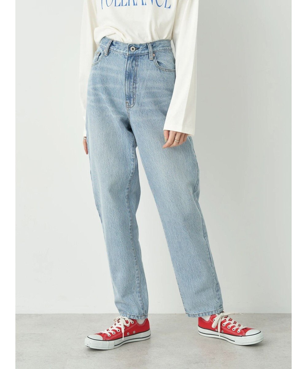 earth music&ecology ウ゛ィンテージ加工テーパードデニム 