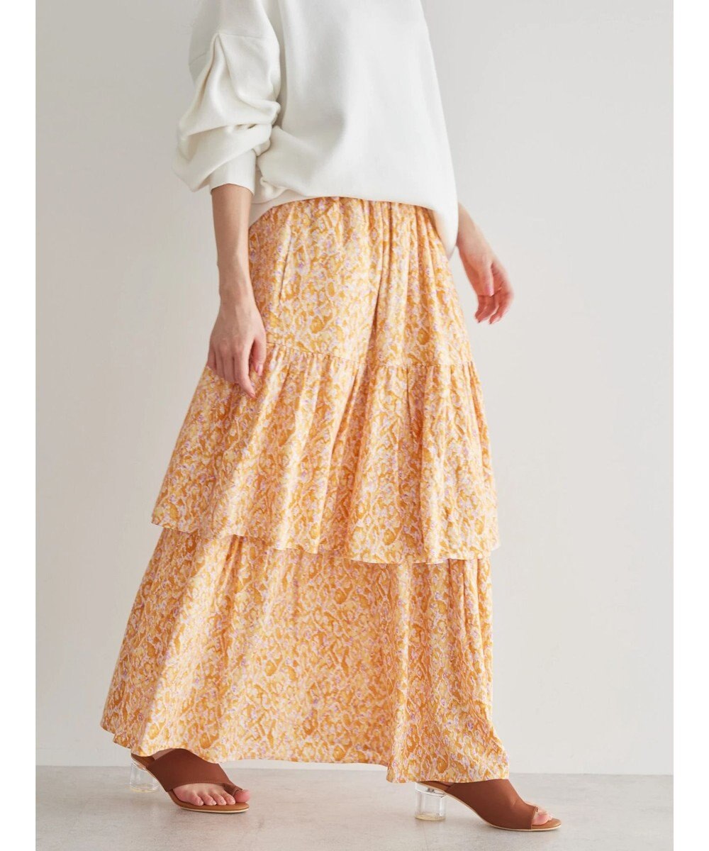 AMERICAN HOLIC ティアードエスニックプリントスカート 