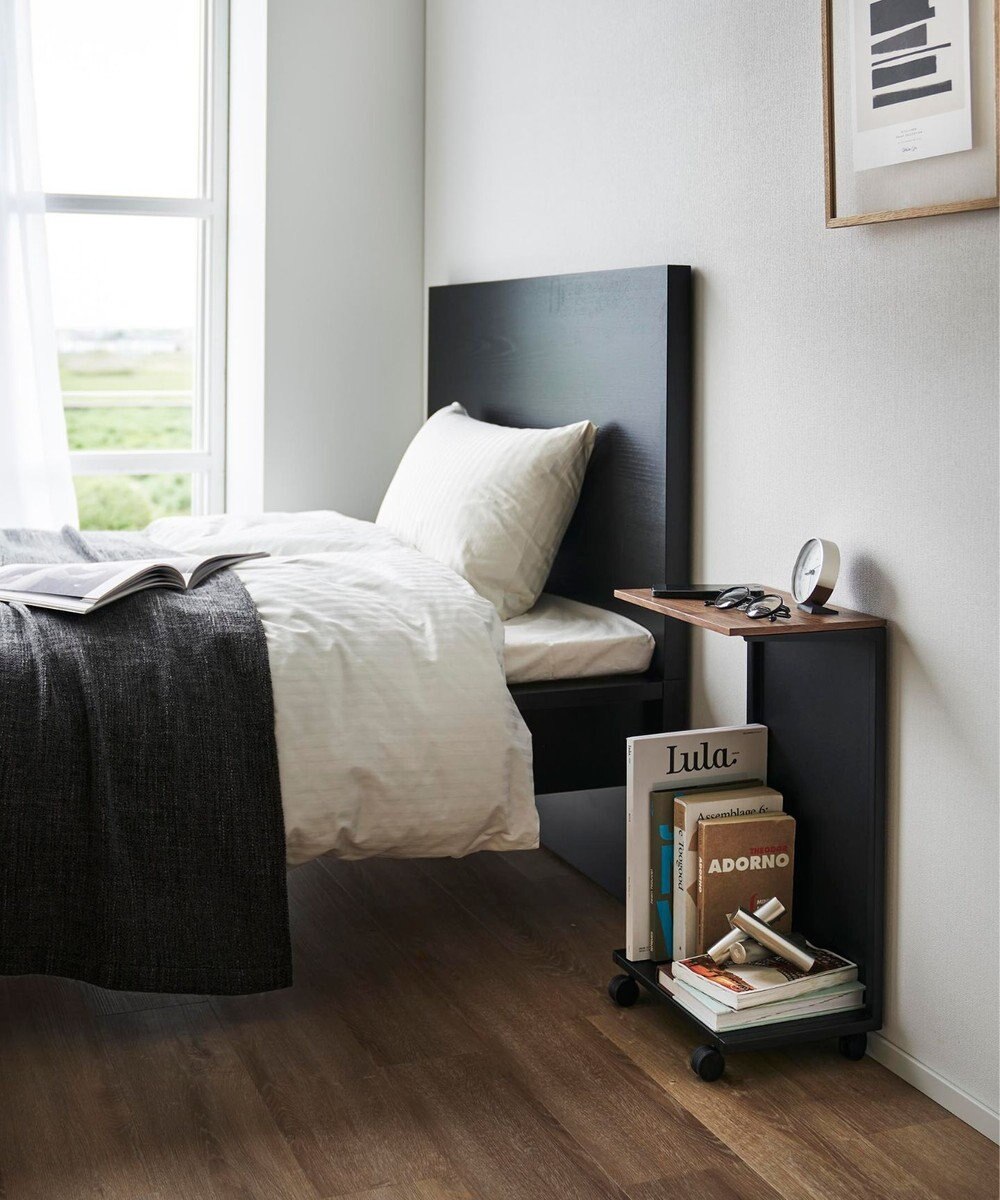 tower キャスター付き 目隠し布団乾燥機スタンド タワー ブラック 