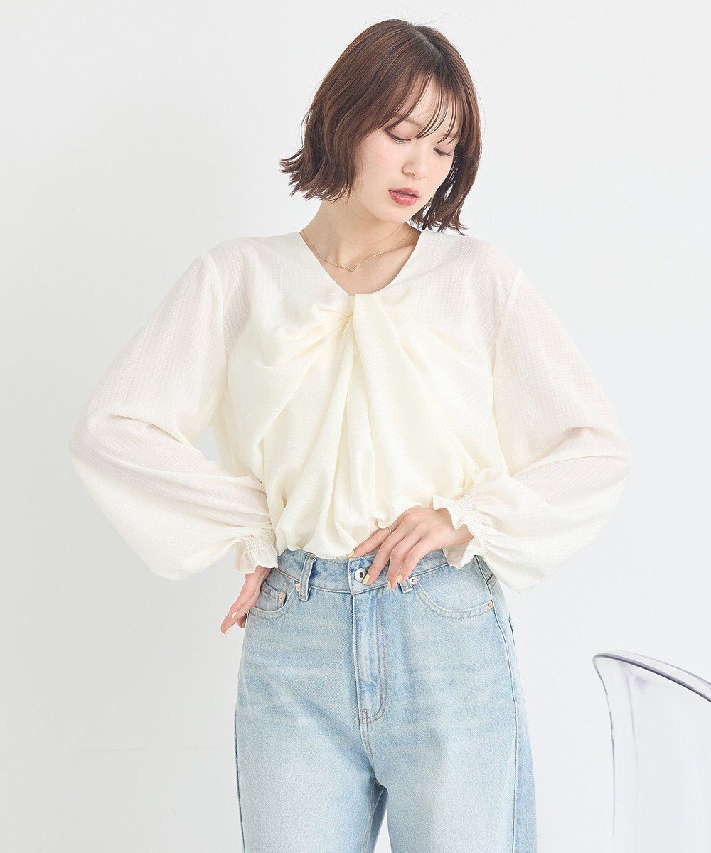 earth music&ecology フロントツイストブラウス 