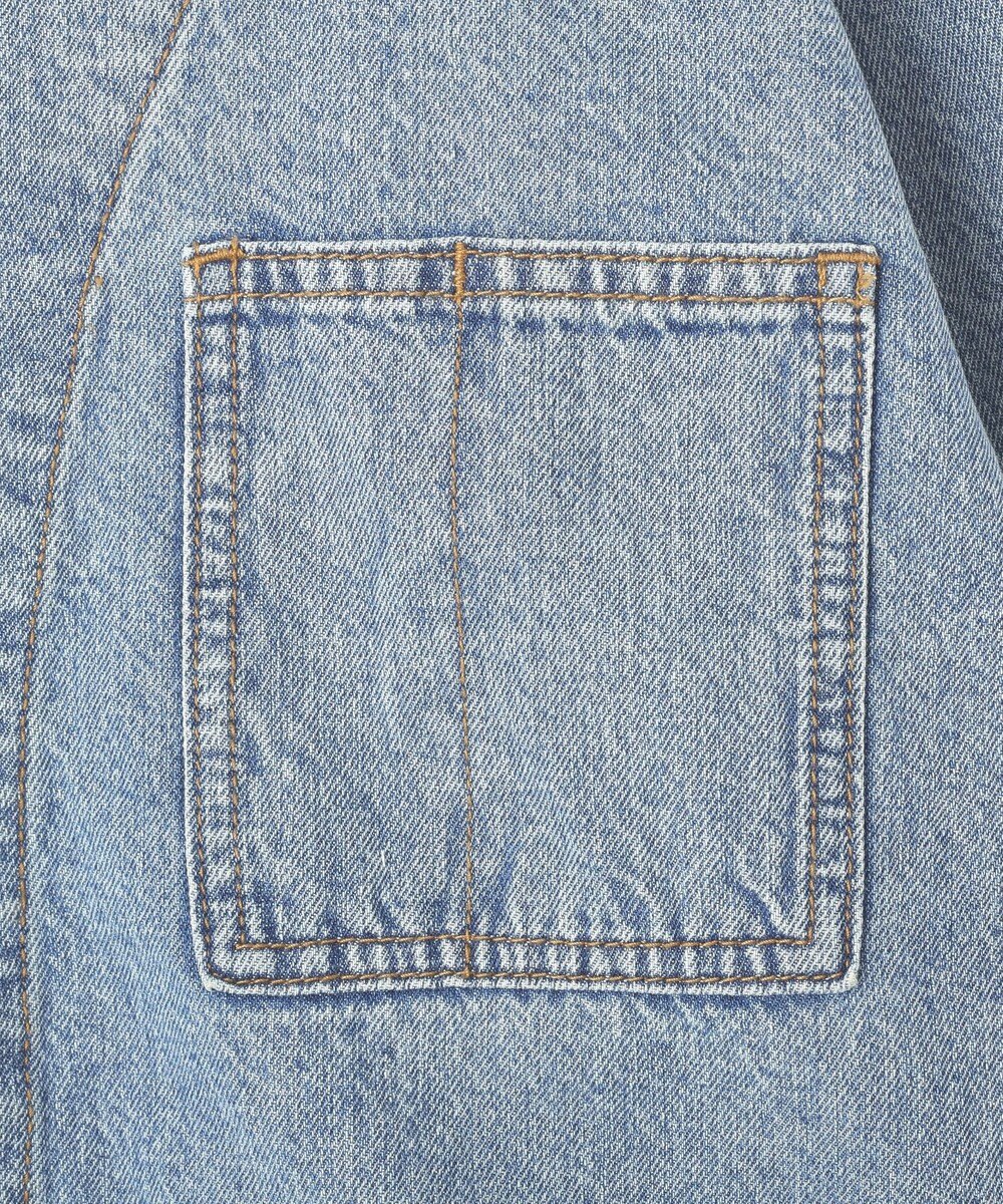 earth music&ecology 【綿100％】デニムノーカラーカバーオール 