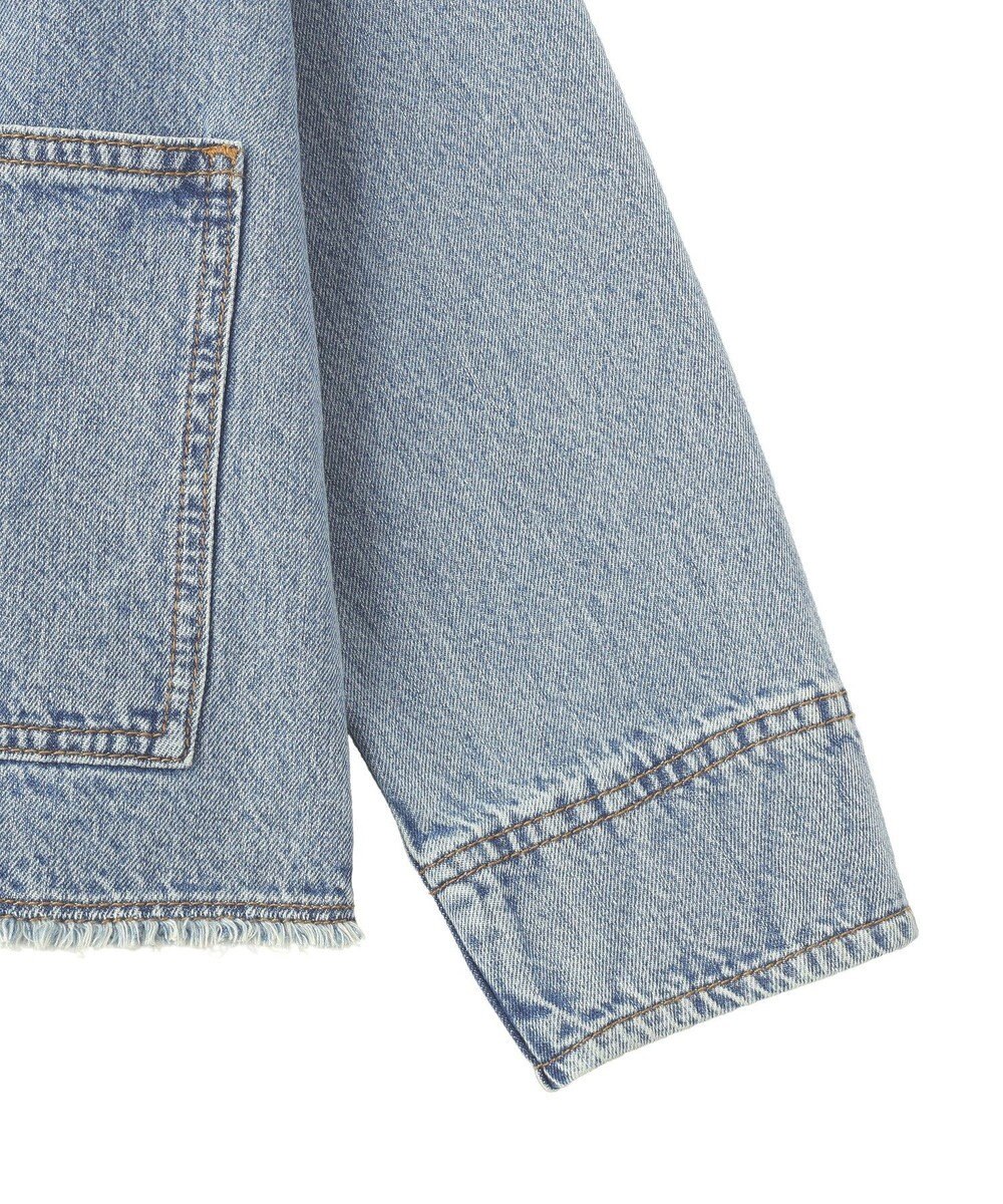 earth music&ecology 【綿100％】デニムノーカラーカバーオール 