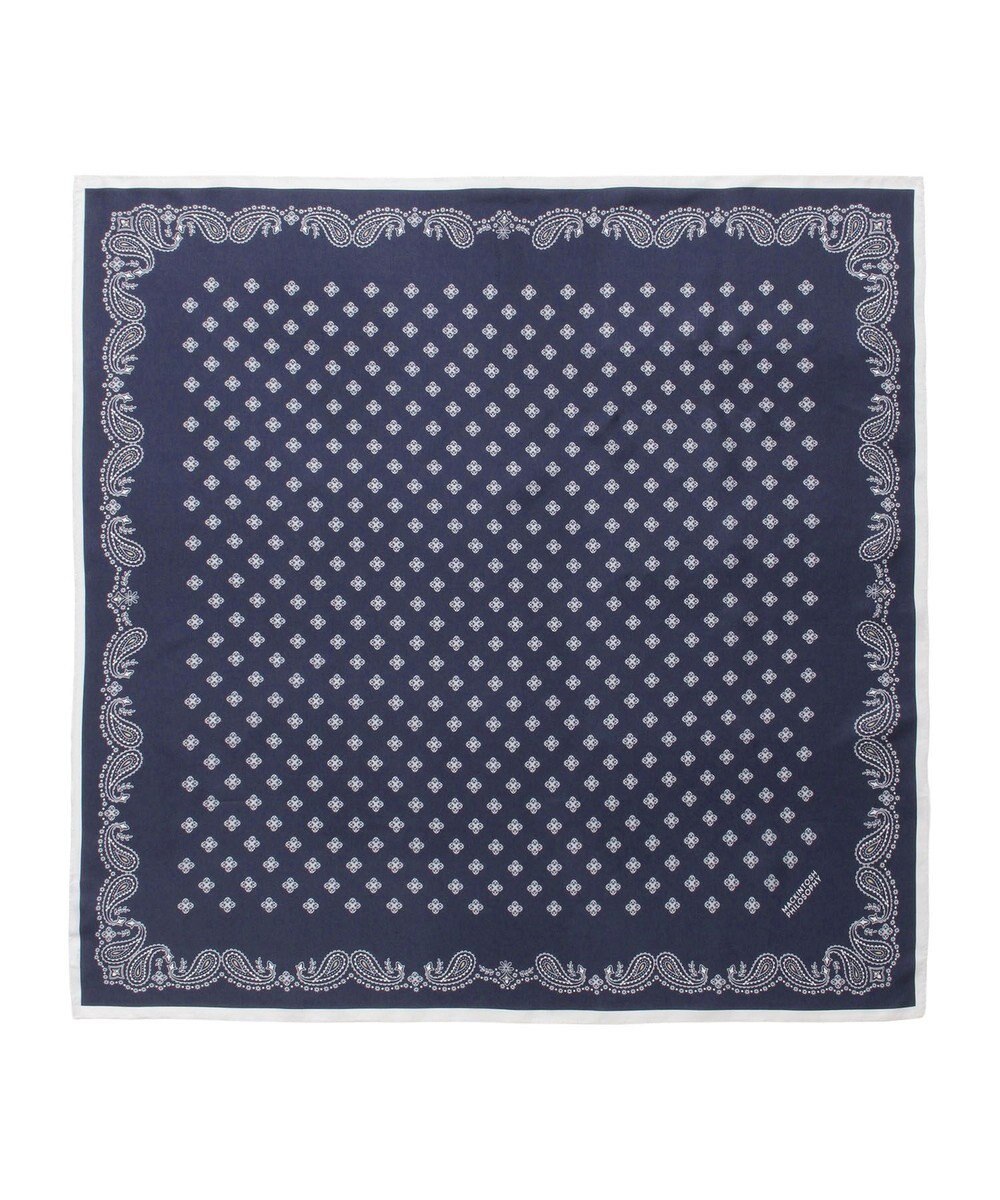 MOONBAT 【シルク100%】MACKINTOSH PHILOSOPHY(マッキントッシュ フィロソフィー）幾何柄 シルクプリントスカーフ 日本製 68cm×68cm UV対策 