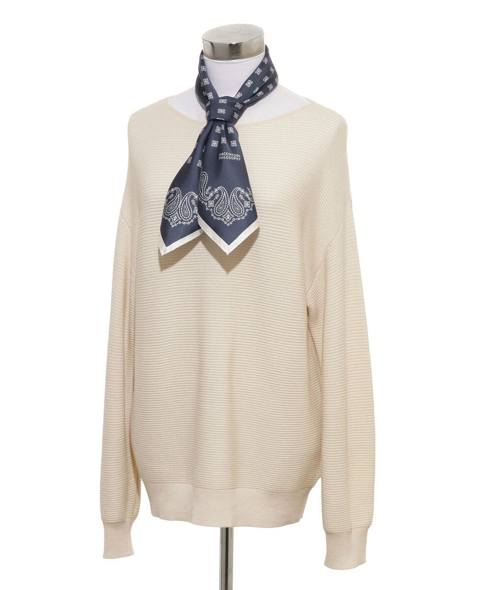 MOONBAT 【シルク100%】MACKINTOSH PHILOSOPHY(マッキントッシュ フィロソフィー）幾何柄 シルクプリントスカーフ 日本製 68cm×68cm UV対策 