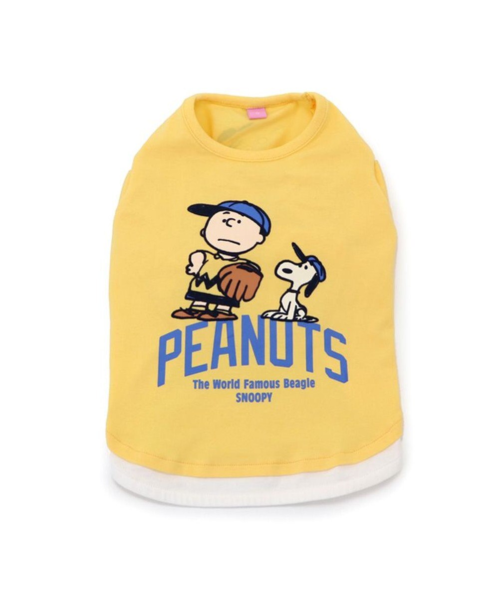 PET PARADISE スヌーピー Tシャツ 《ファインプレー柄》 黄色 中型犬 大型犬 