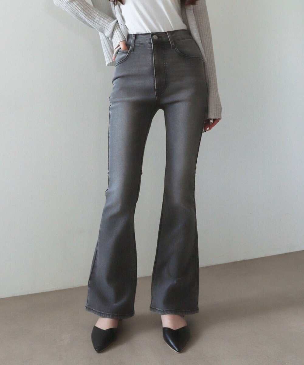 WEGO 【美脚パンツ】ストレッチフレアデニムパンツ 