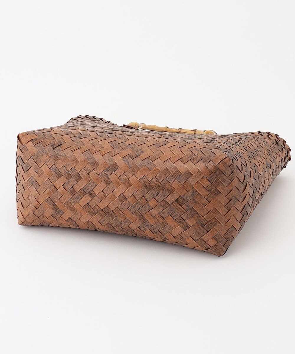 ANY 【A4サイズ収納可】バンブー調ハンドルカゴバッグ 