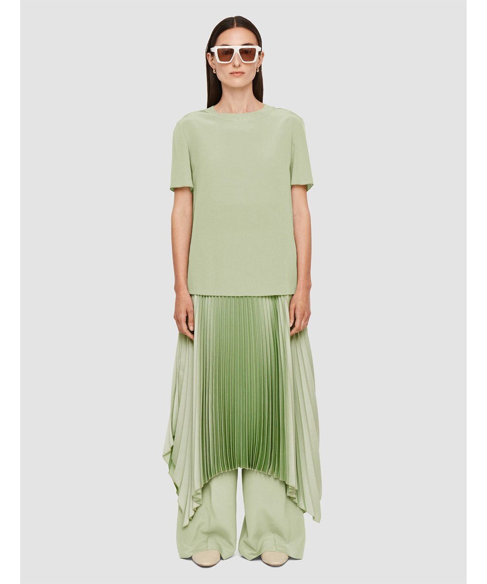 JOSEPH 【洗える】クレープ ド ソワ　ショートスリーブTEE 