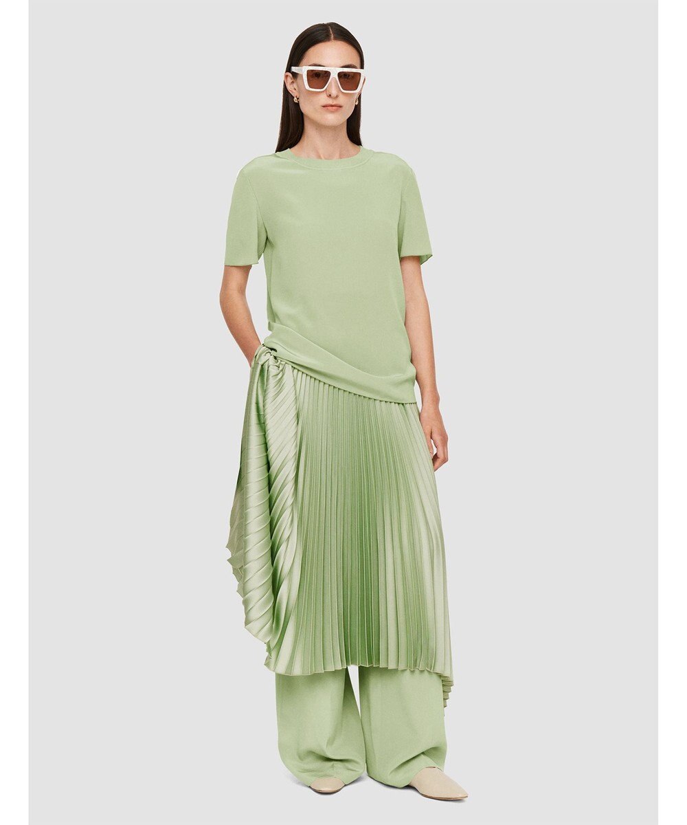 JOSEPH 【洗える】クレープ ド ソワ　ショートスリーブTEE 