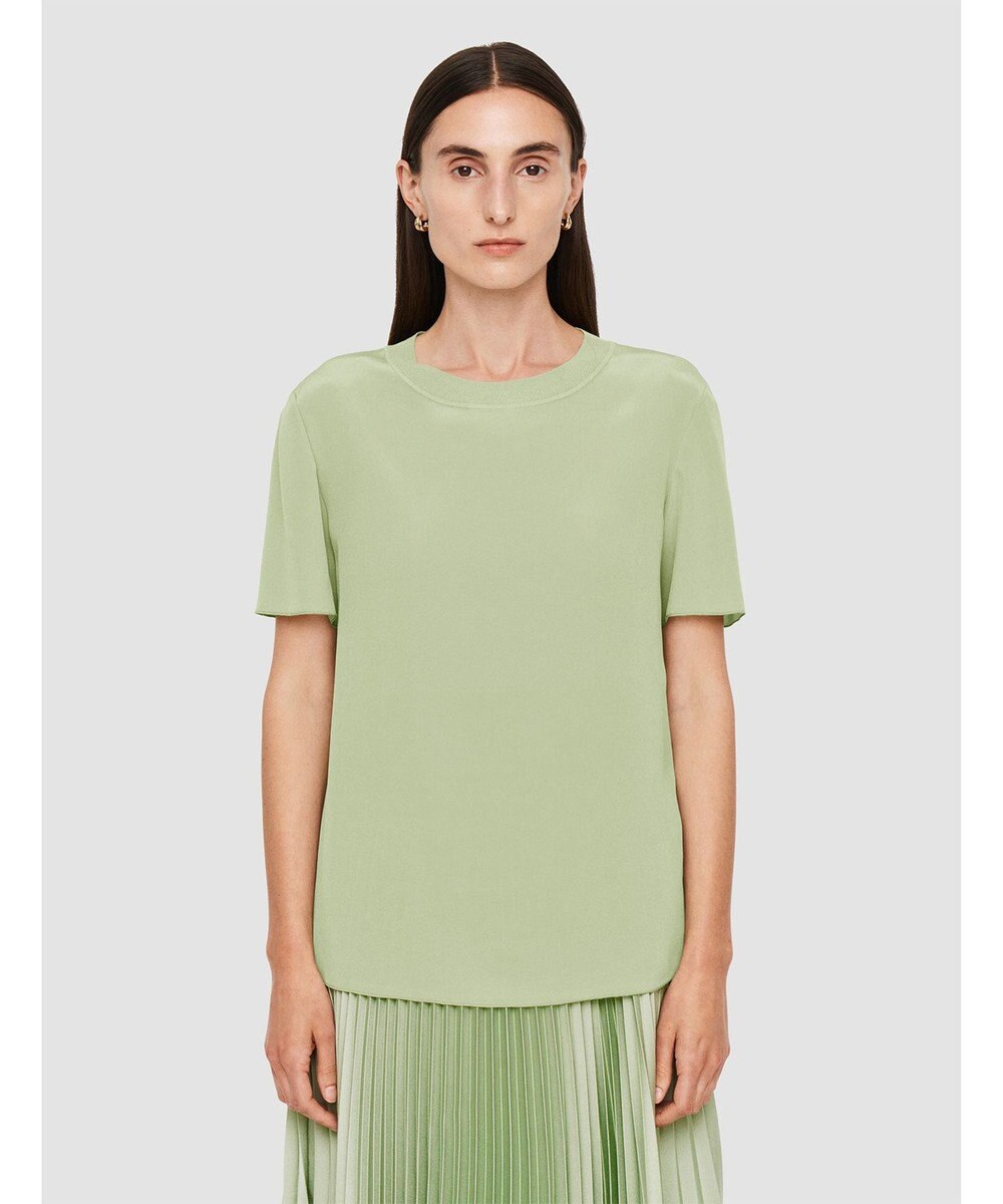 JOSEPH 【洗える】クレープ ド ソワ　ショートスリーブTEE 