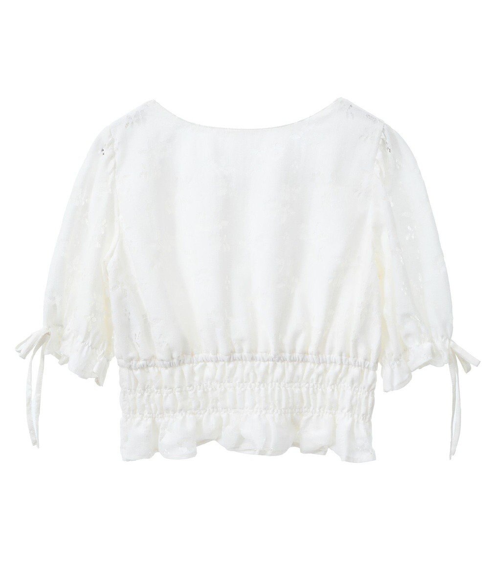 earth music&ecology 透かし花柄ブラウス 