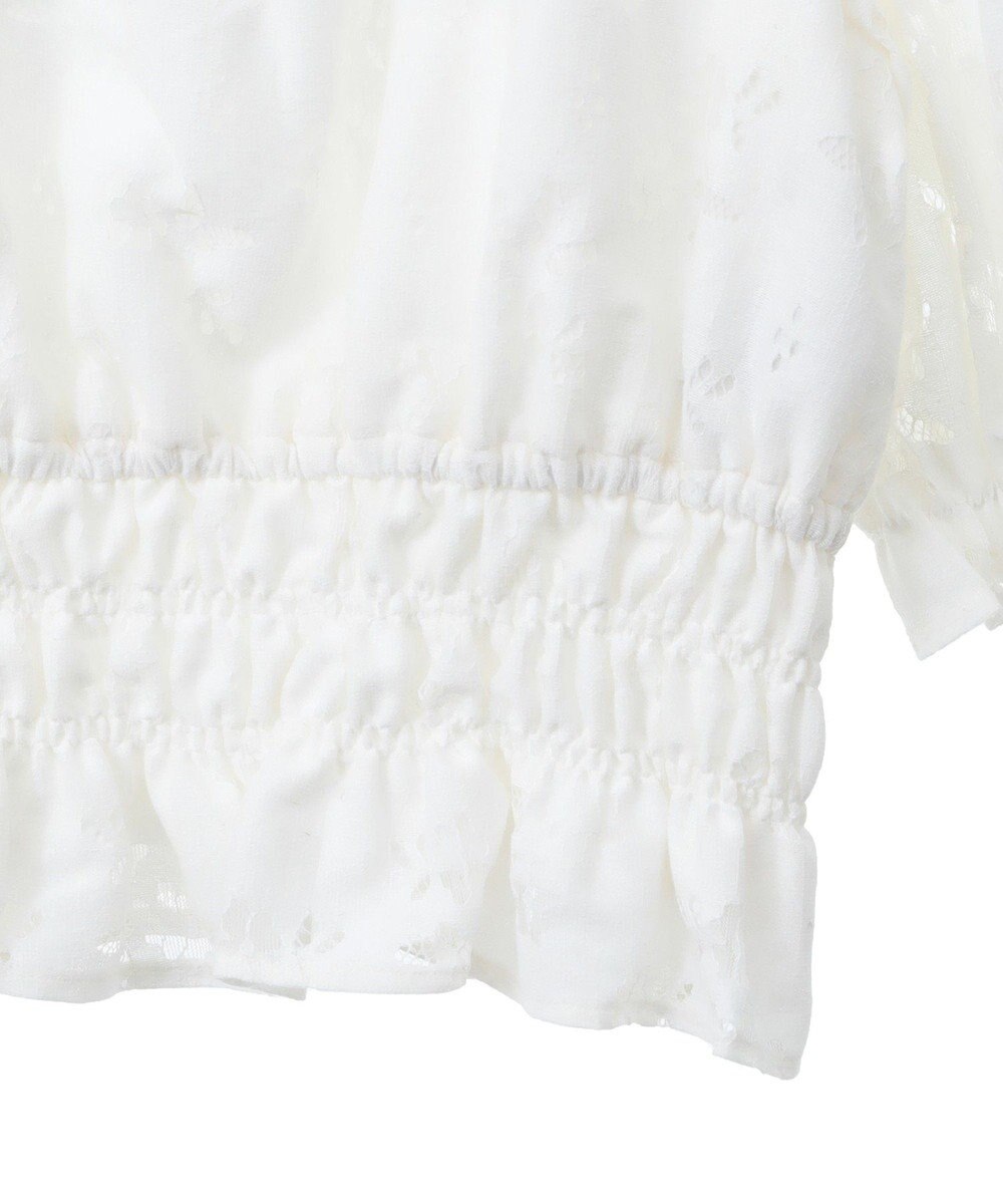 earth music&ecology 透かし花柄ブラウス 