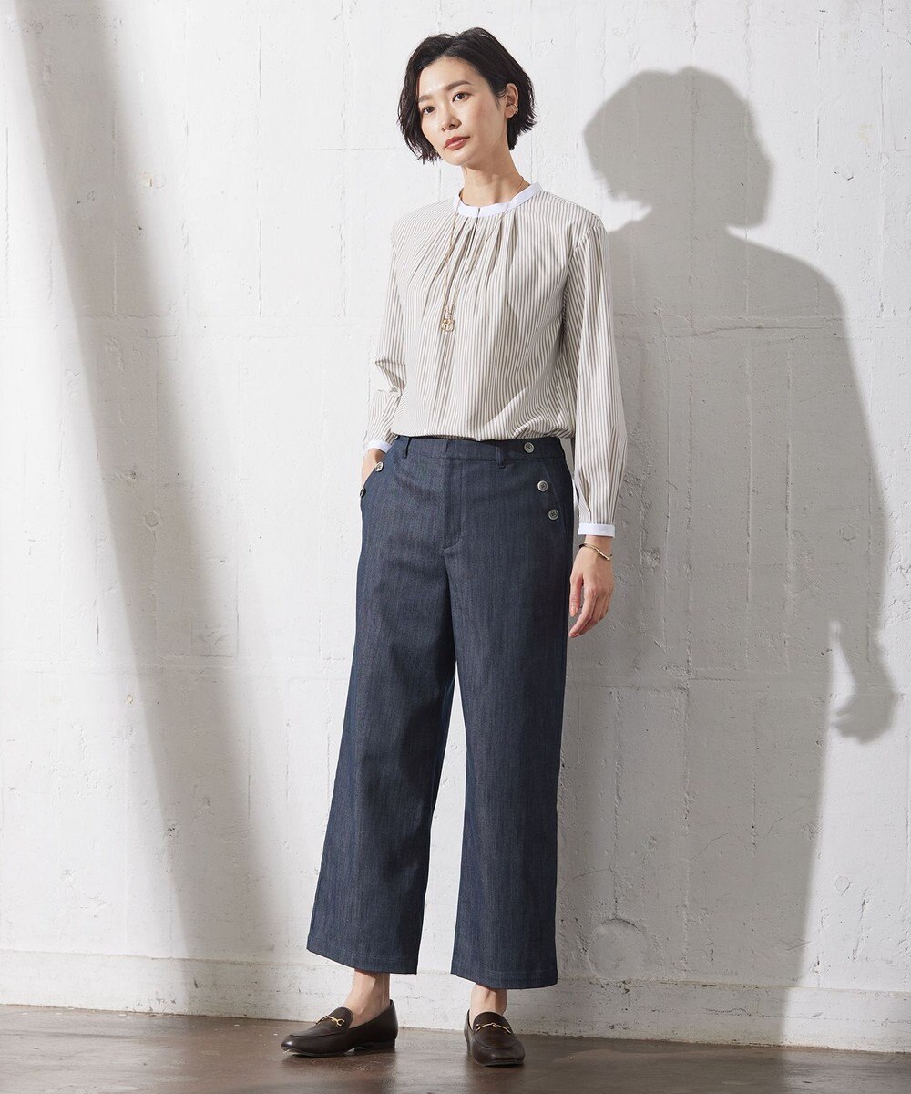 J.PRESS LADIES L ストライプジャージー カットソー 