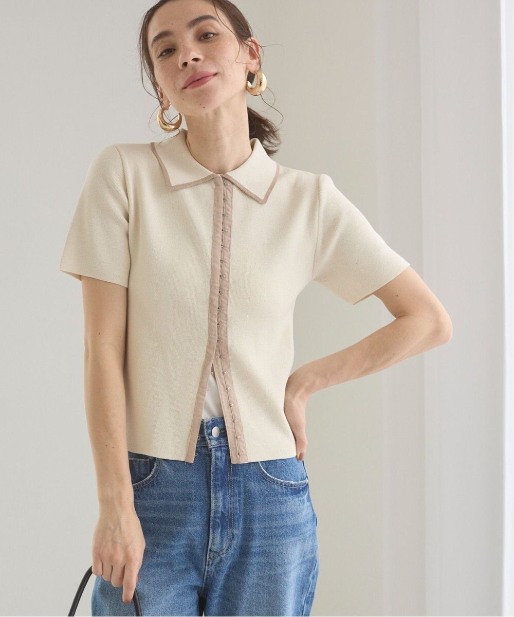WEGO 【ANGIE VINTAGE/サマーニット】フロントホックポロニット 