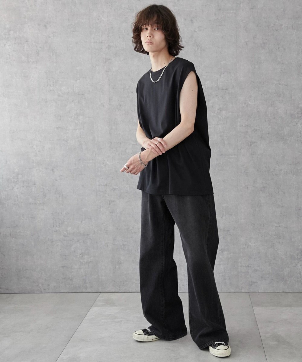 WEGO 【5色3サイズ展開/ユニセックス着用ITEM/洗える/綿100%】スリーブレスコットンT 