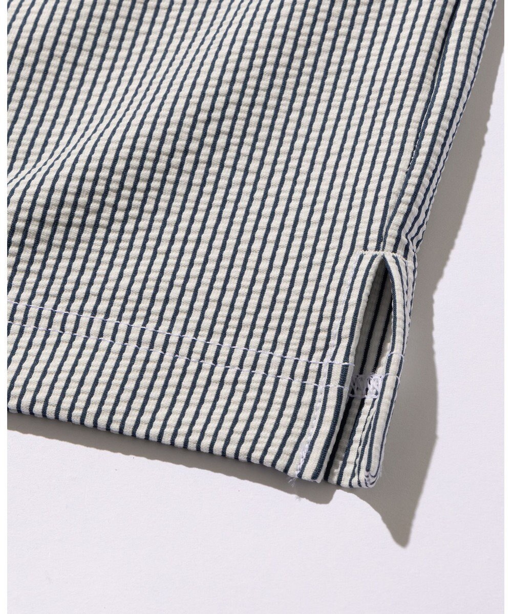 JOSEPH ABBOUD MOUNTAIN 【吸水速乾・釦ダウン・男女兼用】メッシュストライプサッカーポロシャツ 