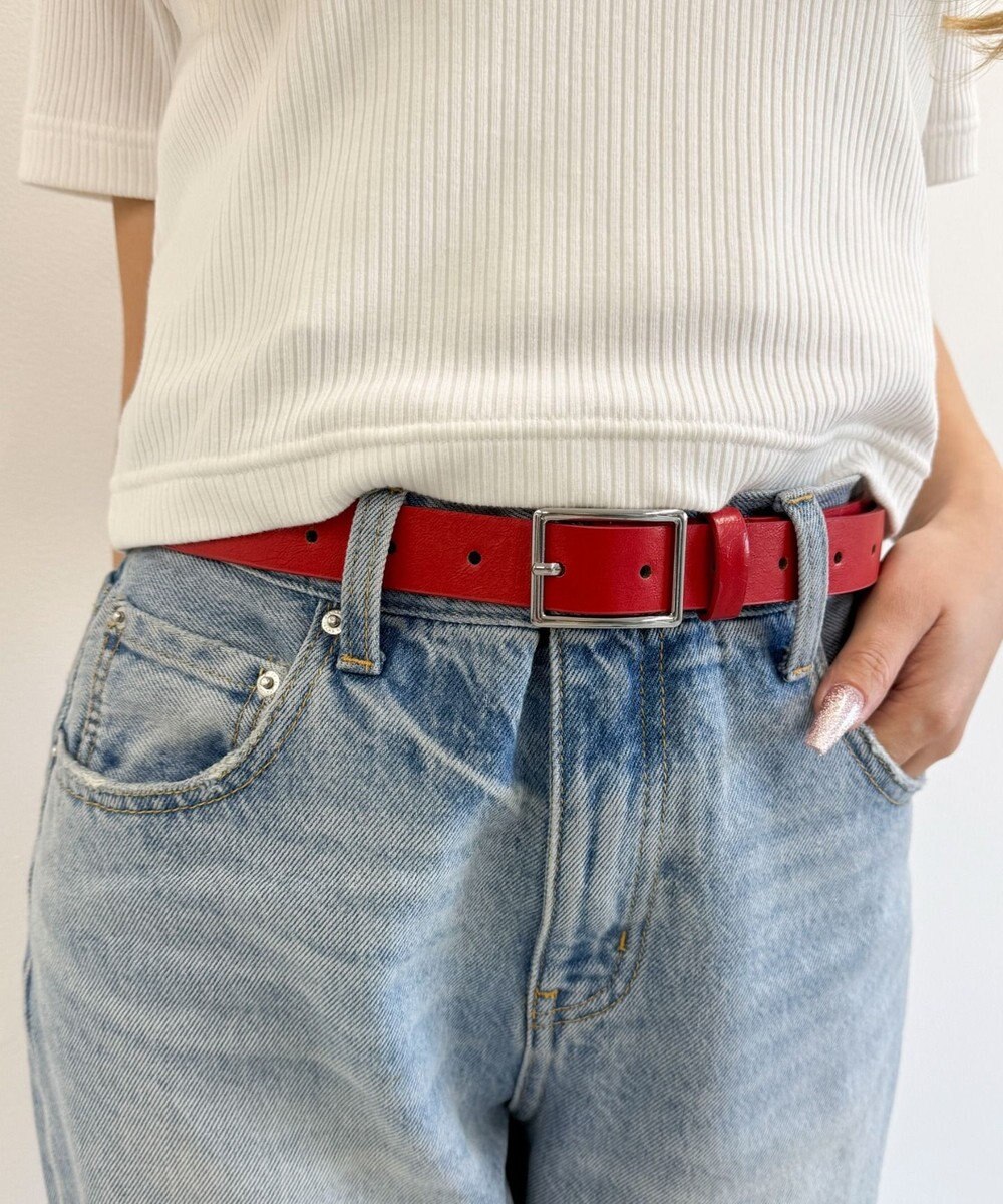 WEGO LスクエアバックルPUベルト 