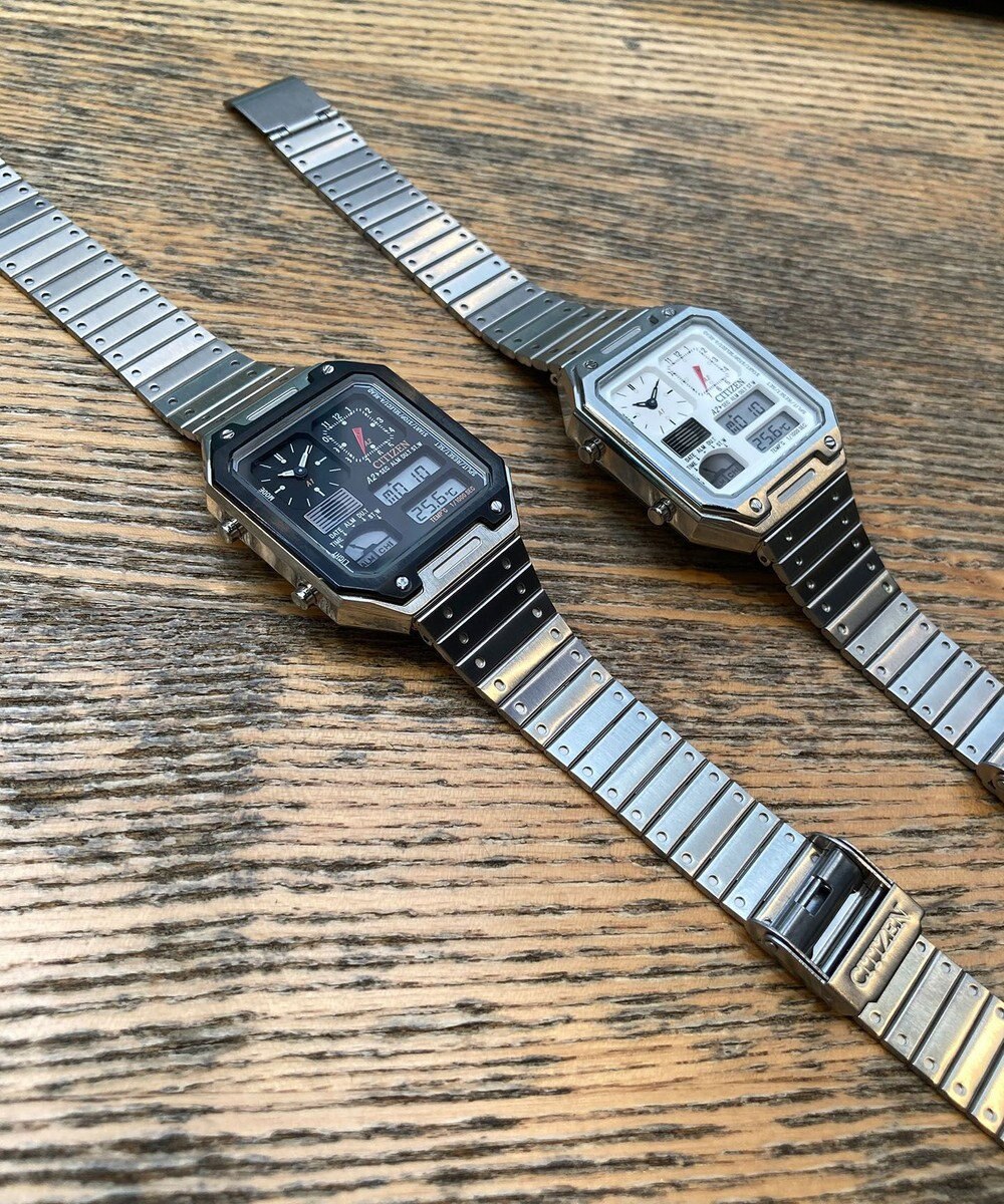 CITIZEN 【復刻デザイン】1982年の「サーモセンサー」を現代風にリバイバル 温度センサー搭載のコンビネーションウオッチ 