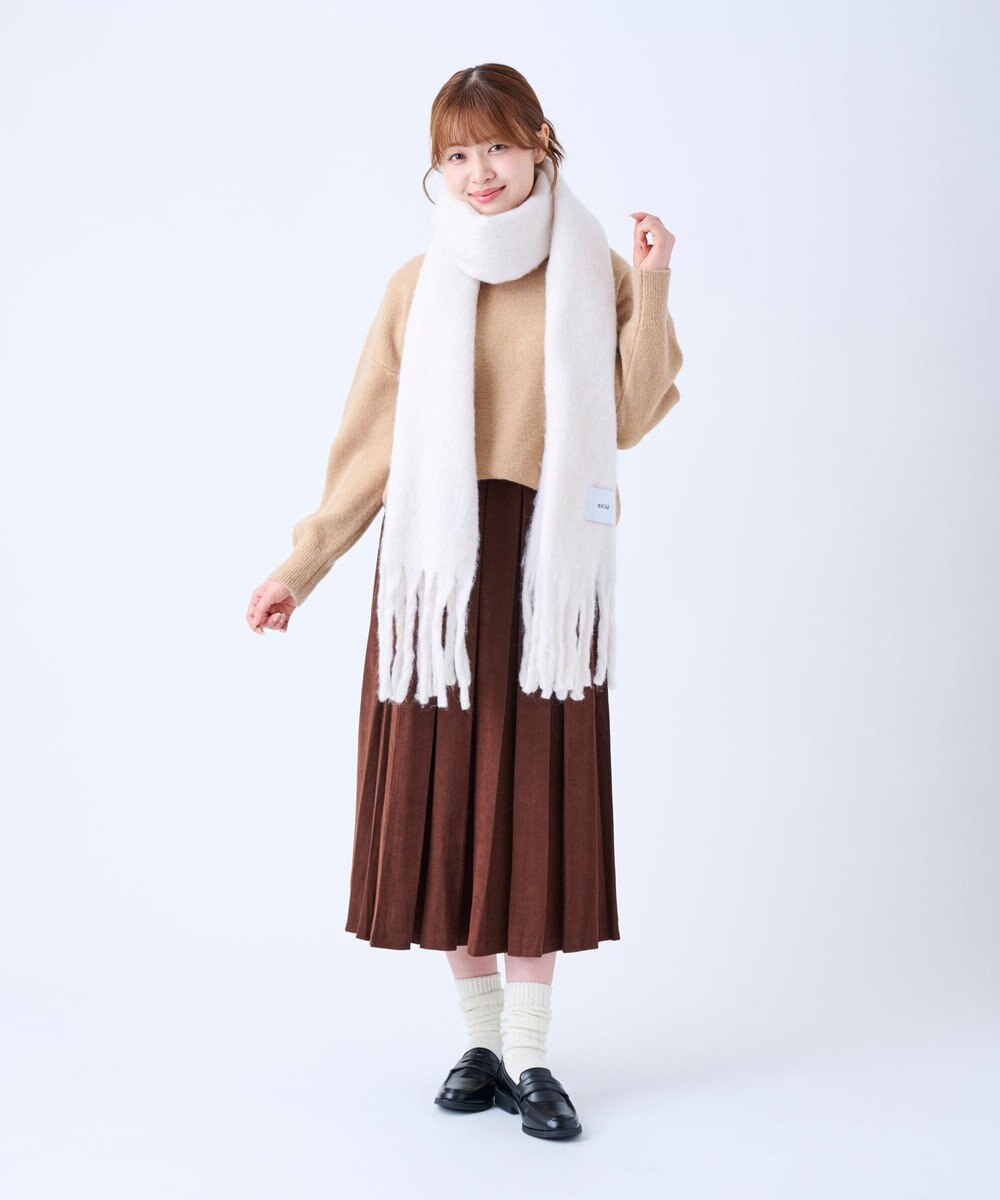 MOONBAT 【美人百花2月号/CanCam/andGIRL掲載】洗える ボリュームマフラー ソフトプレーン 幅40cm 