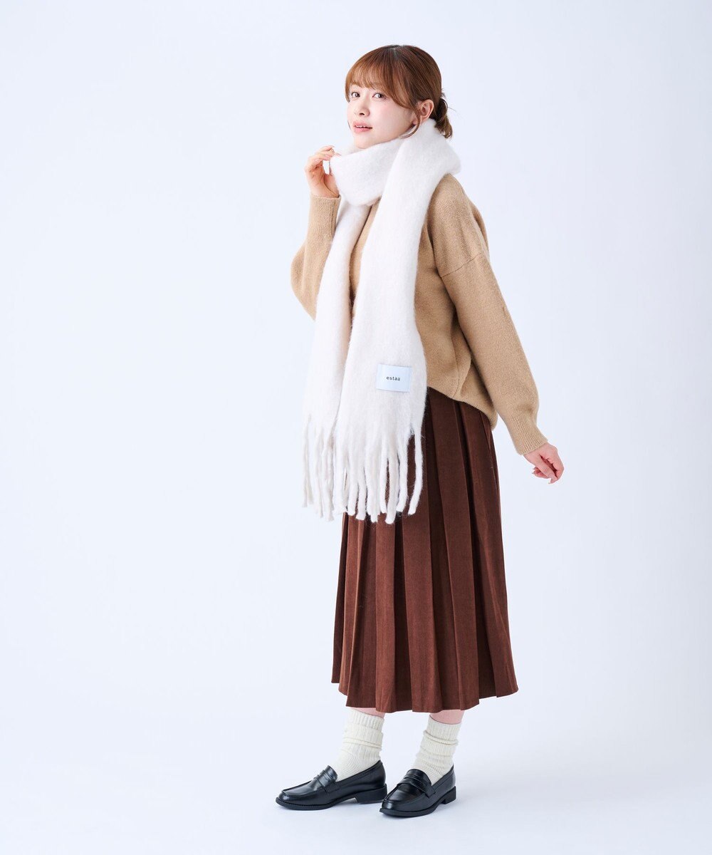 MOONBAT 【美人百花2月号/CanCam/andGIRL掲載】洗える ボリュームマフラー ソフトプレーン 幅40cm 