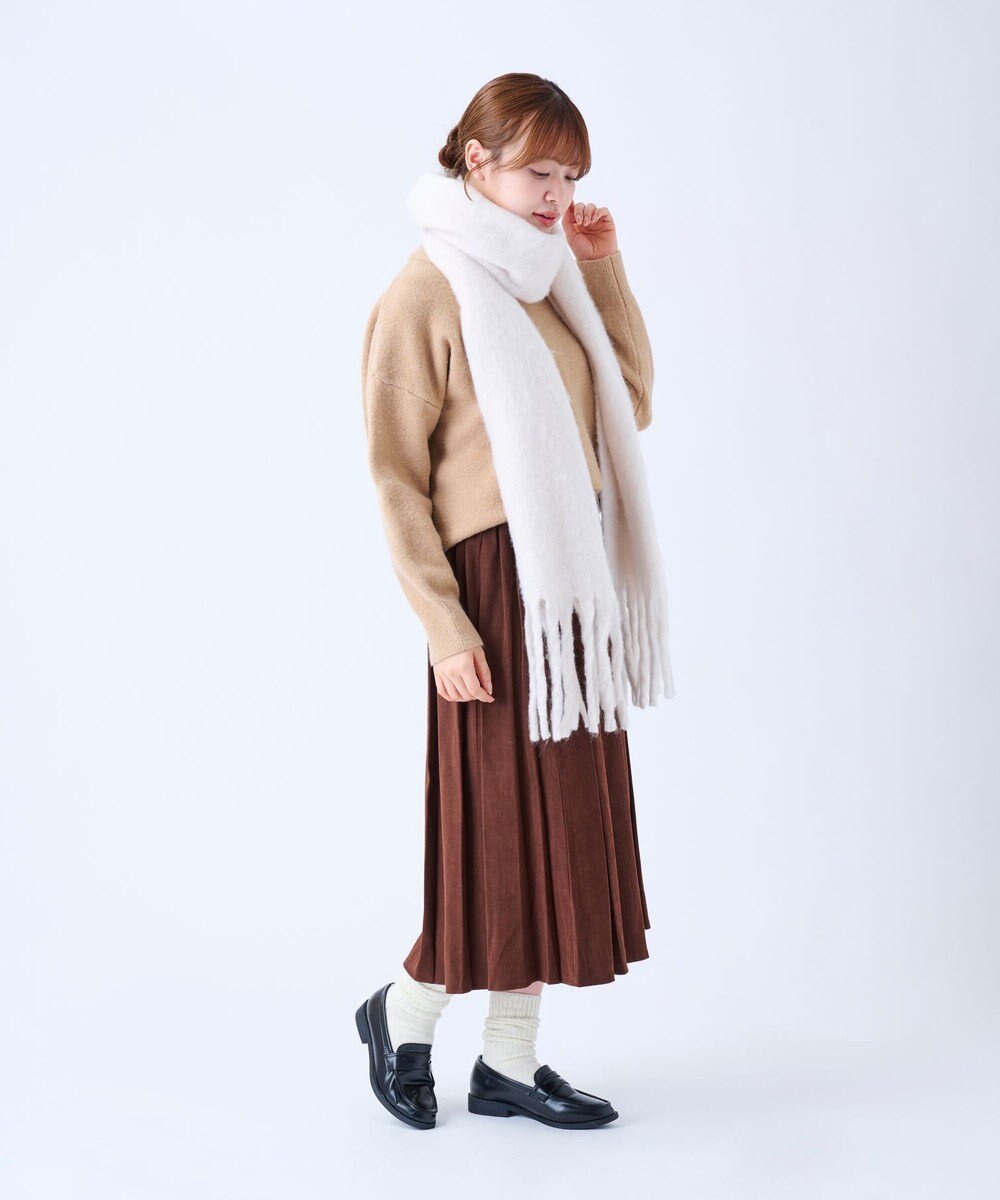 MOONBAT 【美人百花2月号/CanCam/andGIRL掲載】洗える ボリュームマフラー ソフトプレーン 幅40cm 