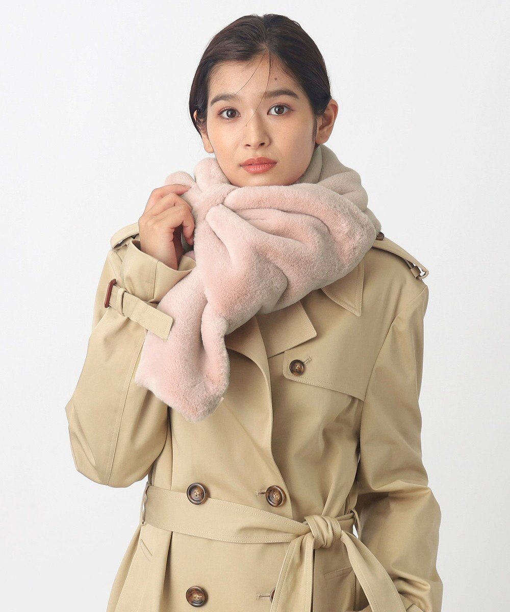 MOONBAT 【WEB限定ラッピング袋付】PAUL & JOE ACCESSOIRES フェイクファービッグリボンマフラー 