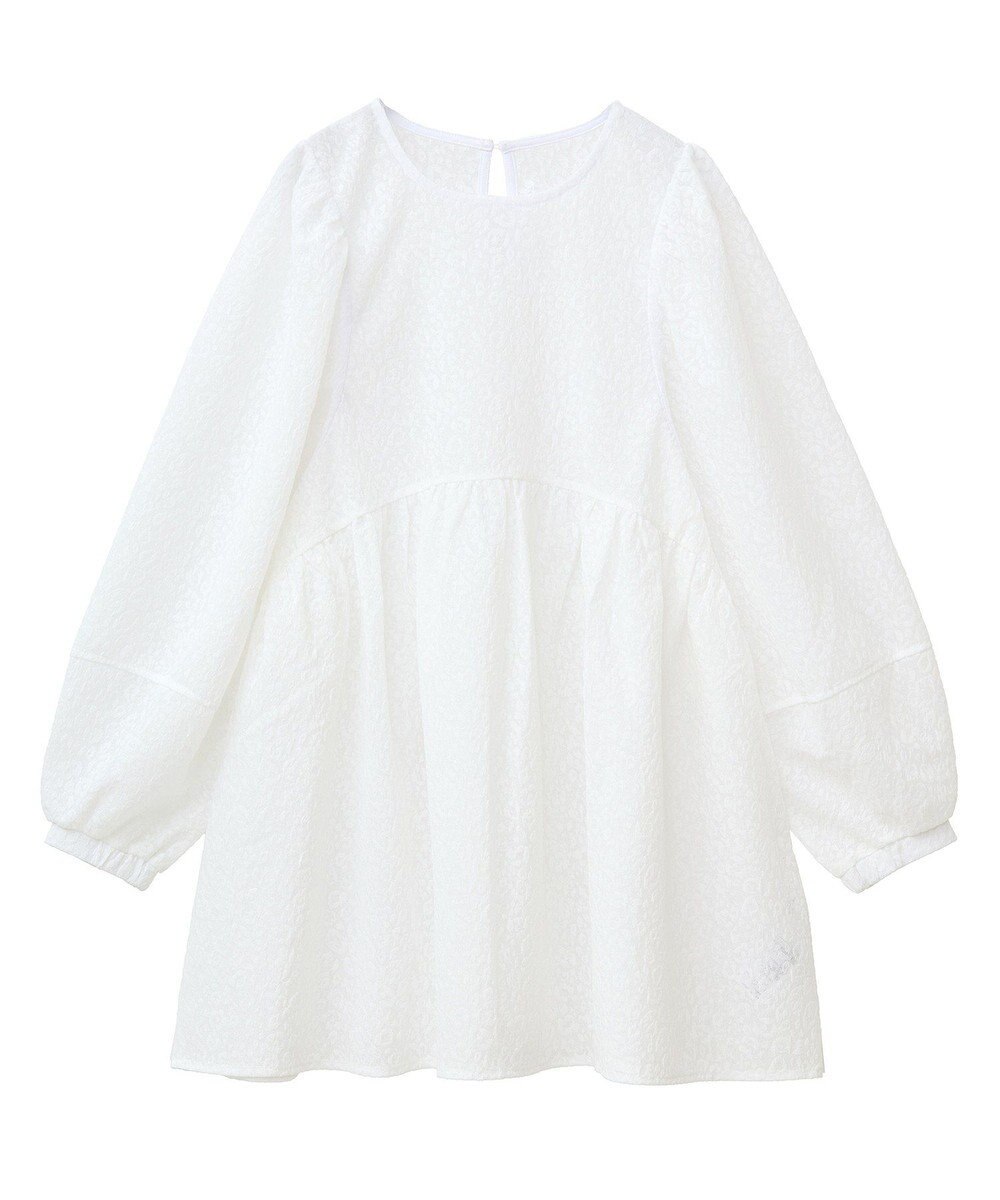 Green Parks ヒョウ柄ジャガードペプラムチュニックブラウス 