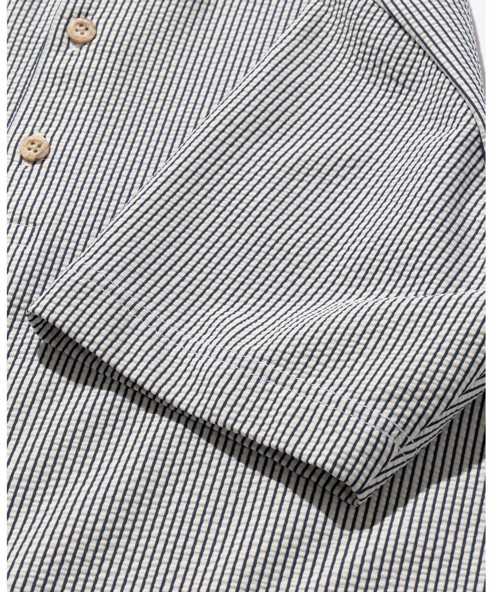 JOSEPH ABBOUD MOUNTAIN 【吸水速乾・釦ダウン・男女兼用】メッシュストライプサッカーポロシャツ 