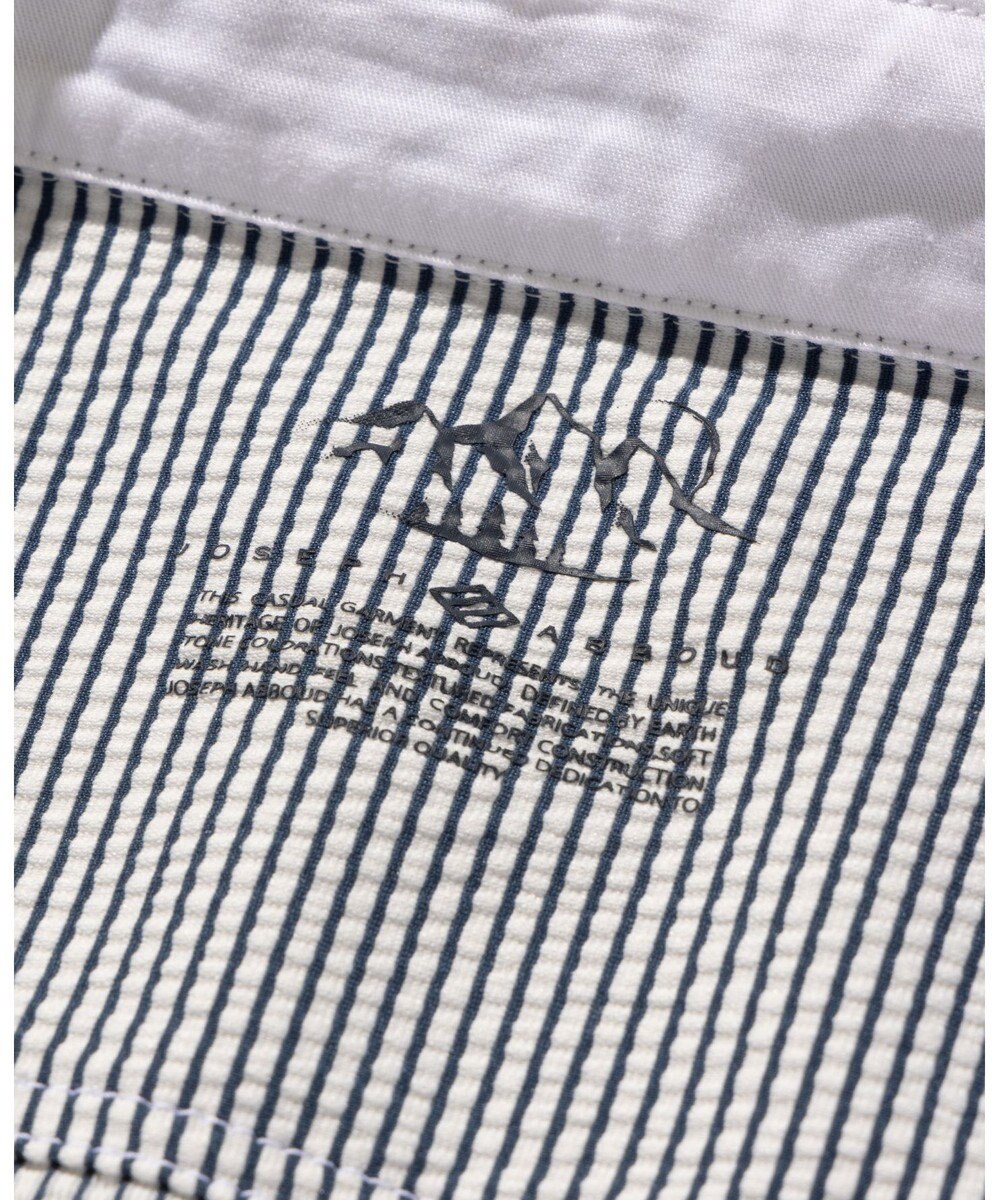 JOSEPH ABBOUD MOUNTAIN 【吸水速乾・釦ダウン・男女兼用】メッシュストライプサッカーポロシャツ 