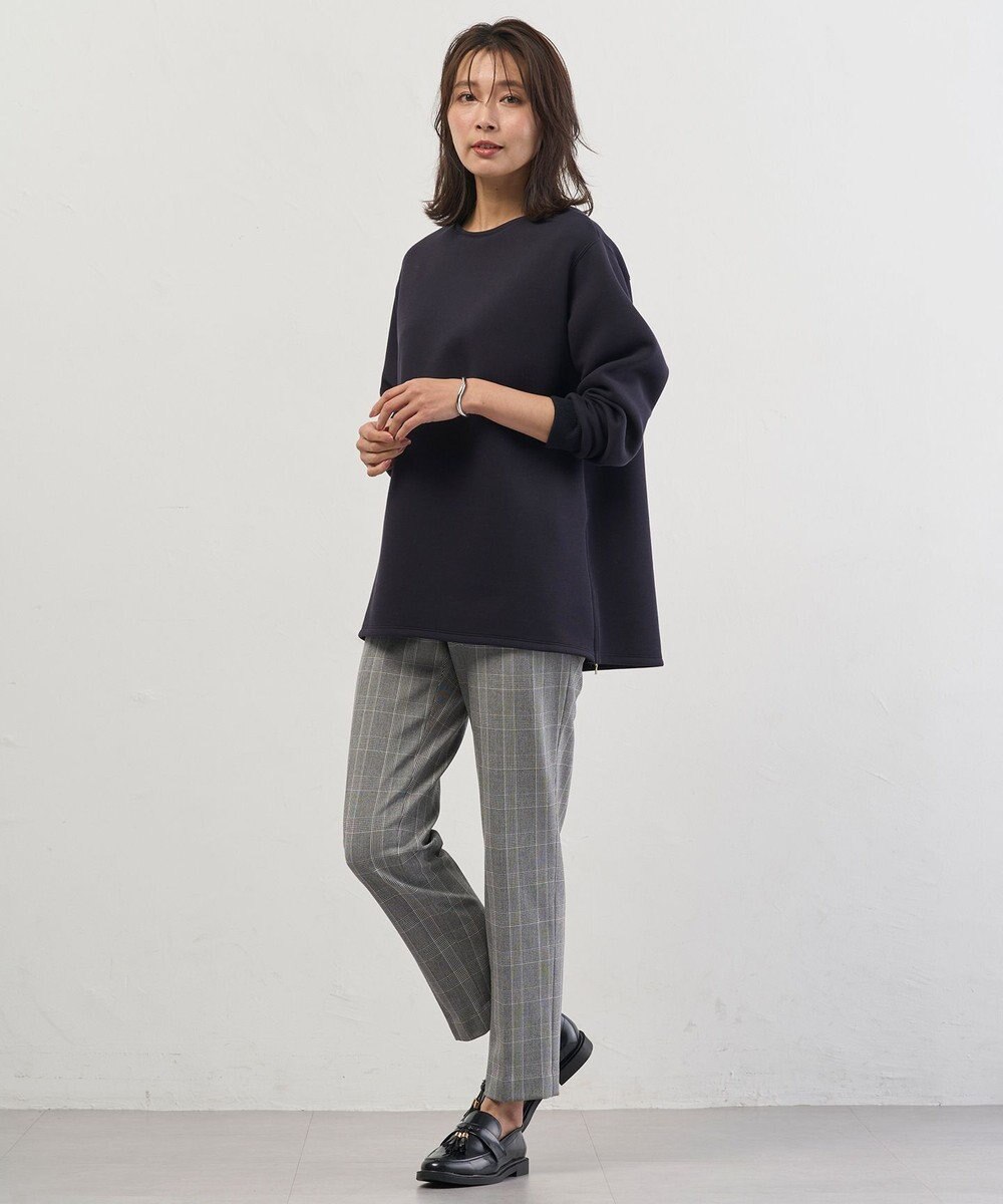 J.PRESS LADIES L アルガンシルク チェック テーパード パンツ 