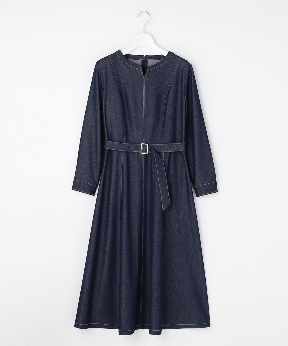 ANY SIS シャンブレーベルテッド ワンピース 