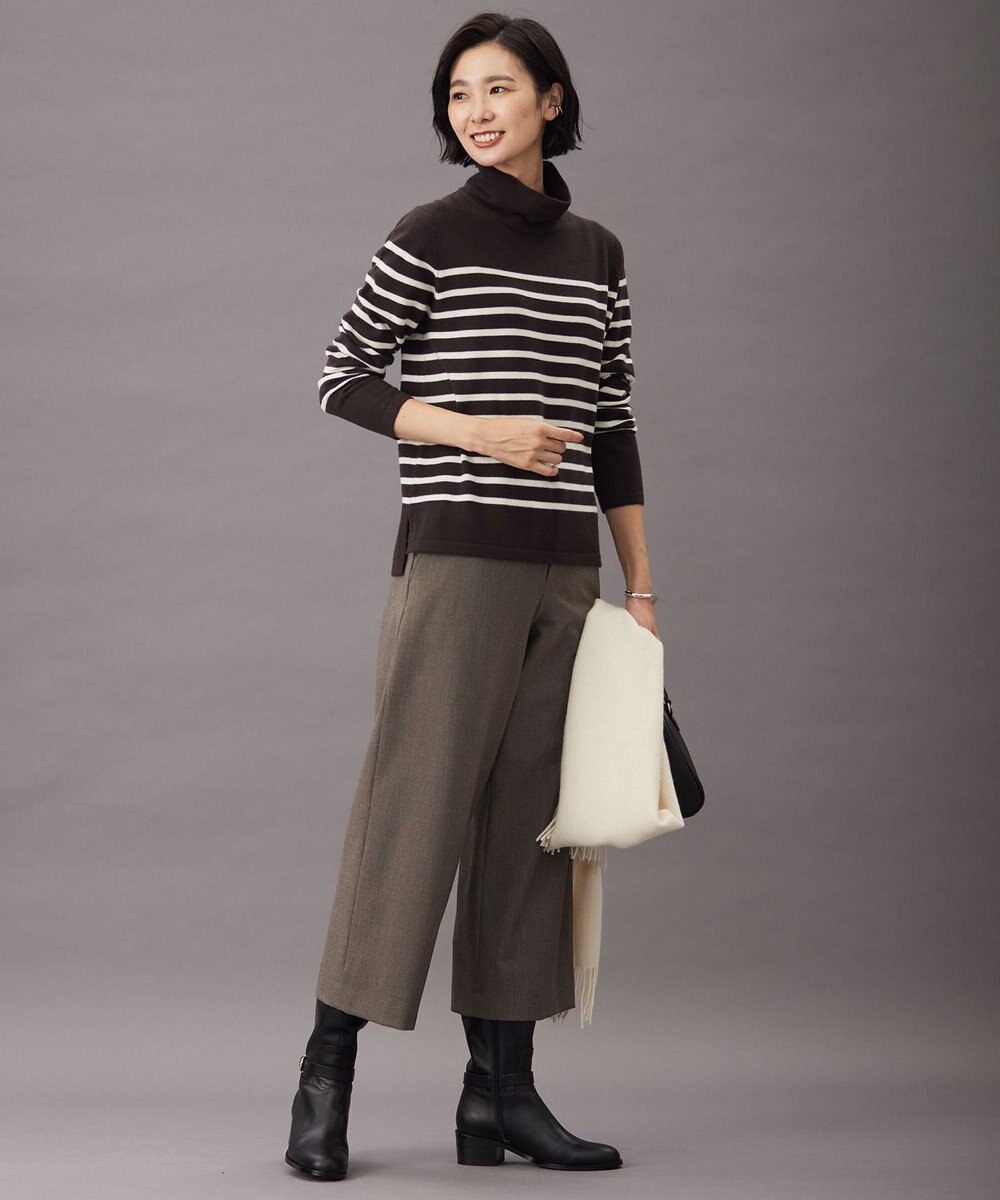 J.PRESS LADIES 【洗える】SEMI WORSTED WOOL バスクボーダー ニット 
