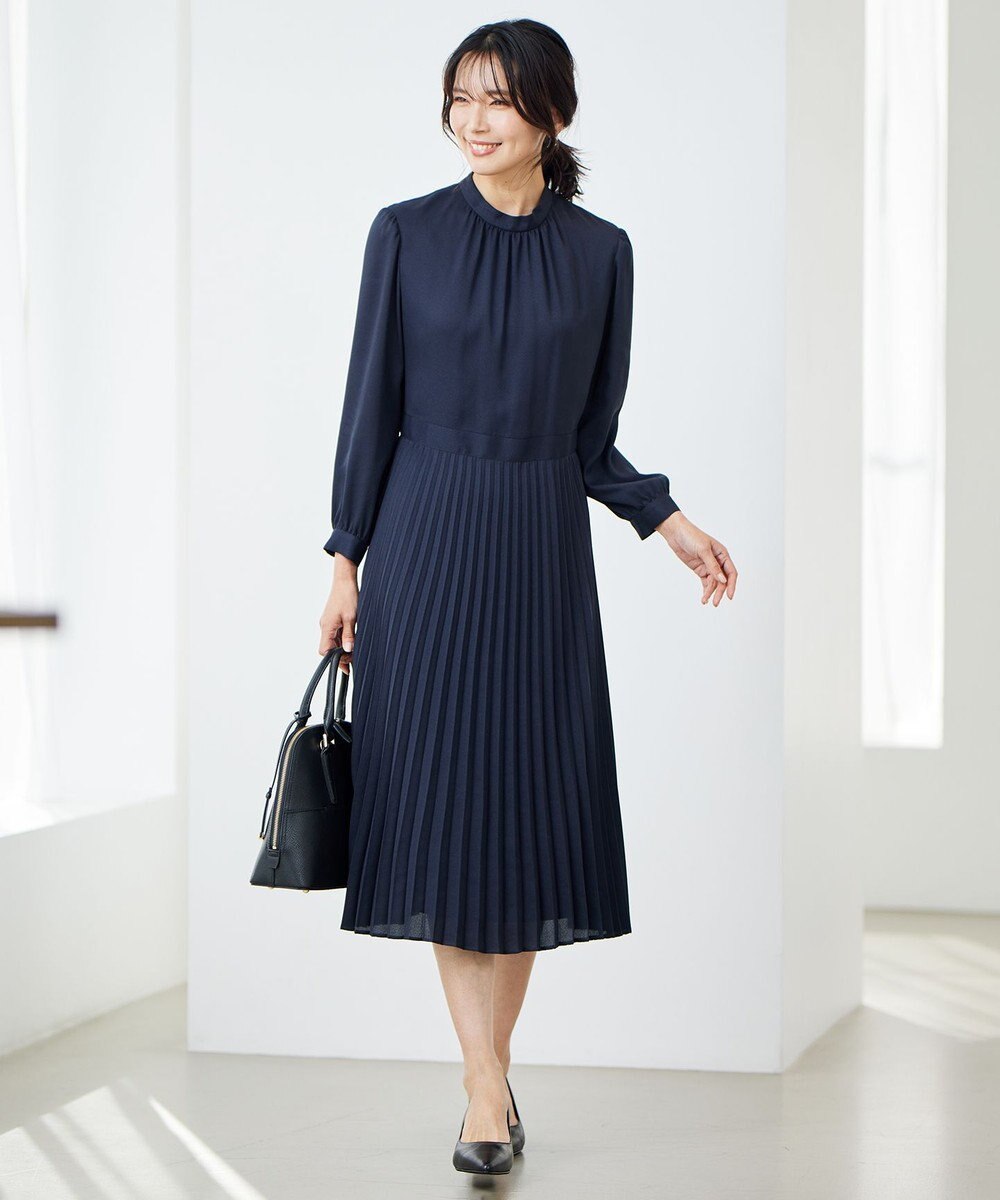 23区 【洗える】クリスタルアムンゼン ウエスト切り替え ワンピース 