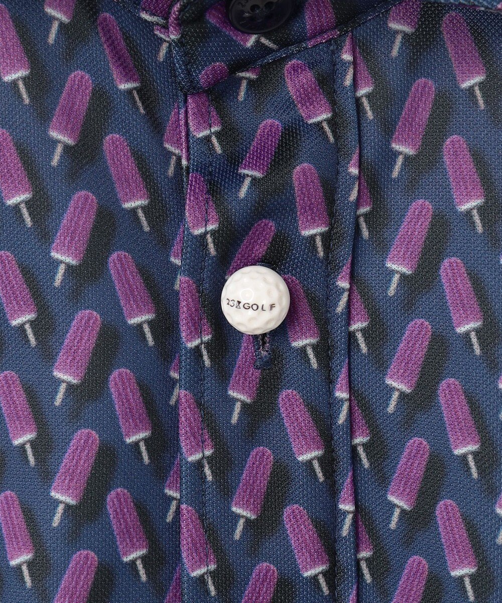 23区GOLF 【MEN】【接触冷感・UVケア・吸水速乾】アイス柄 ポロシャツ 
