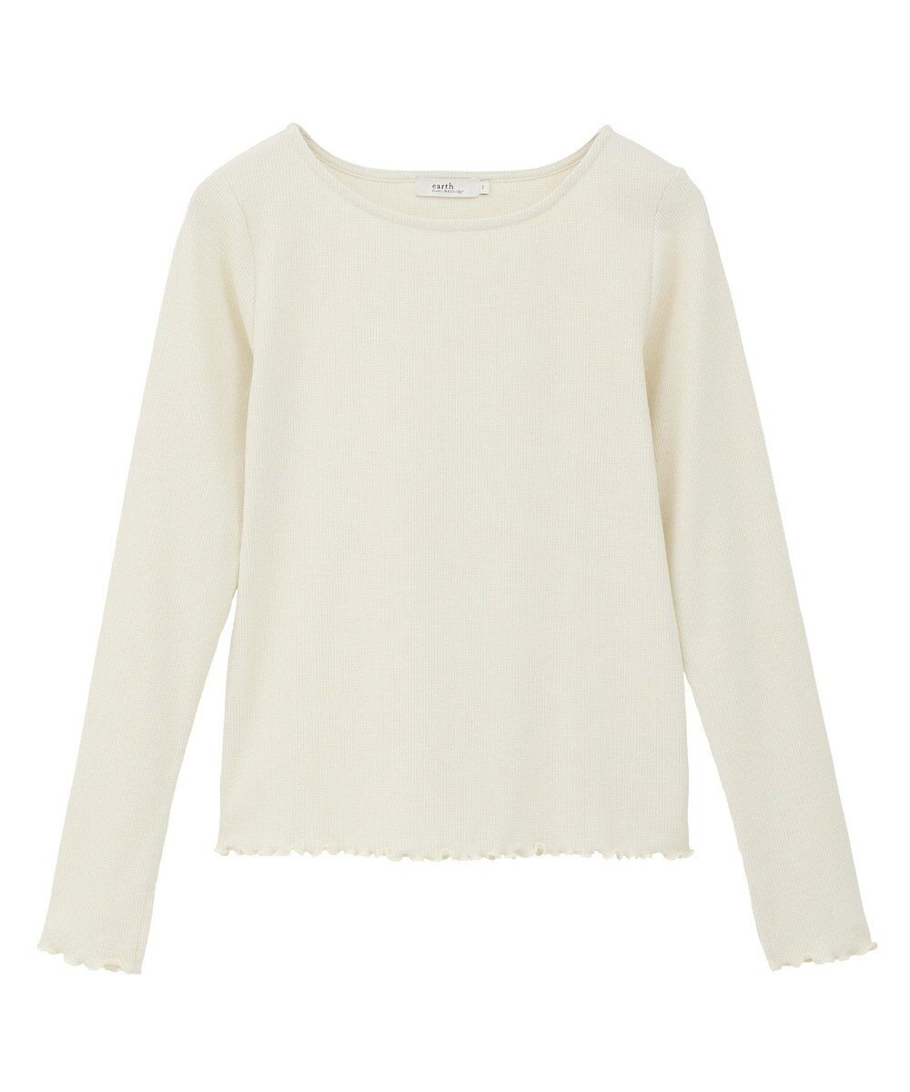 earth music&ecology ラメテレコボートネックプルオーバー 